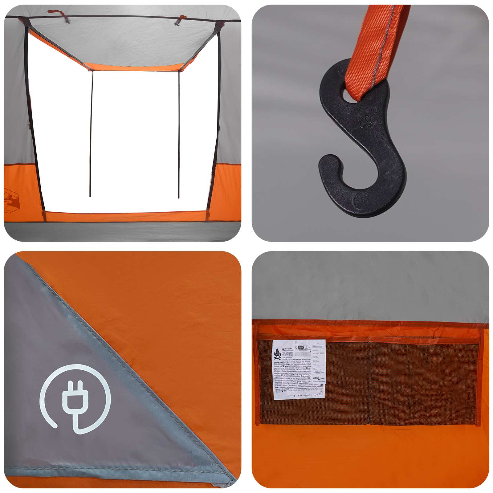 Wc sátor szürke és narancs 10 személyes