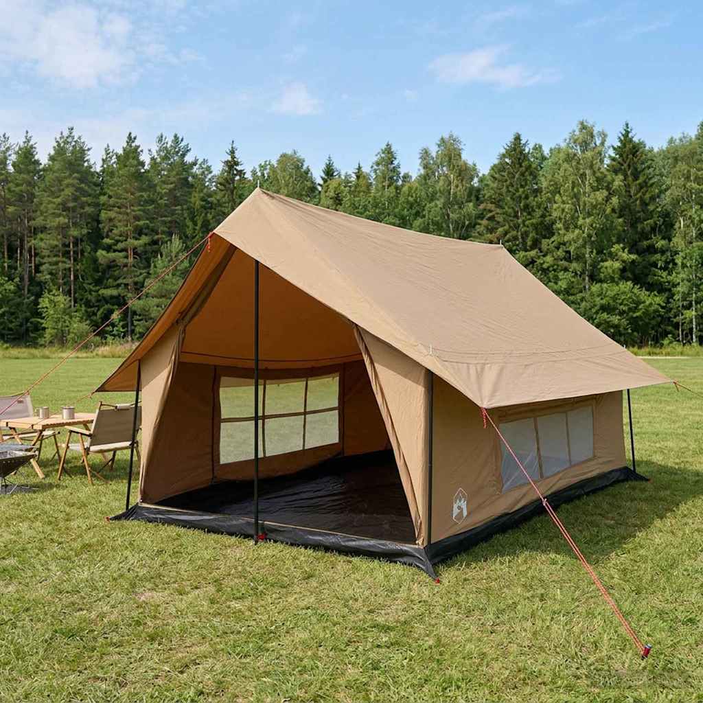 Kabin sátor barna 340 x 246 x 210 cm poli-pamut
