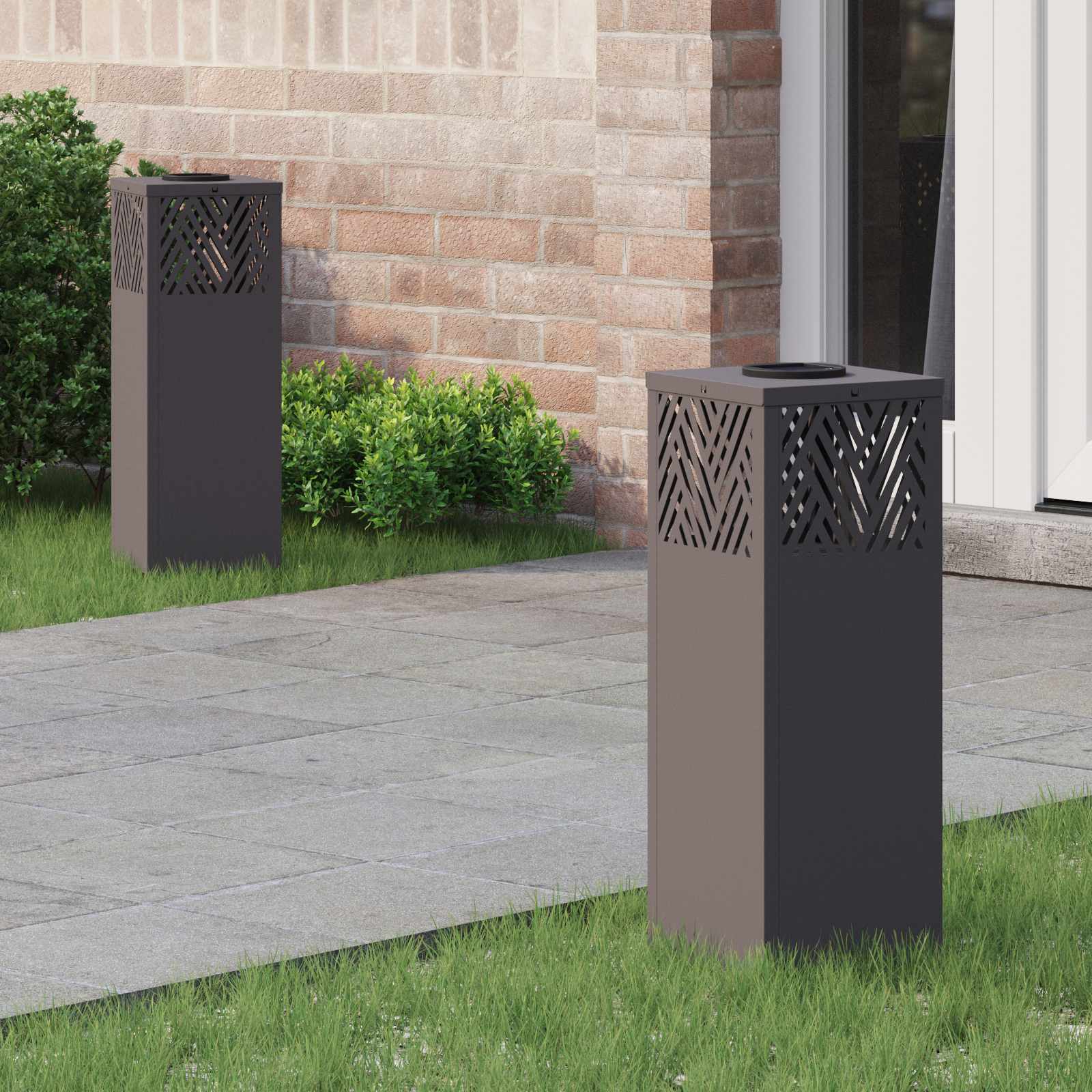 Napelemmel működő led ösvény világítás halszálka 2 pcs fekete