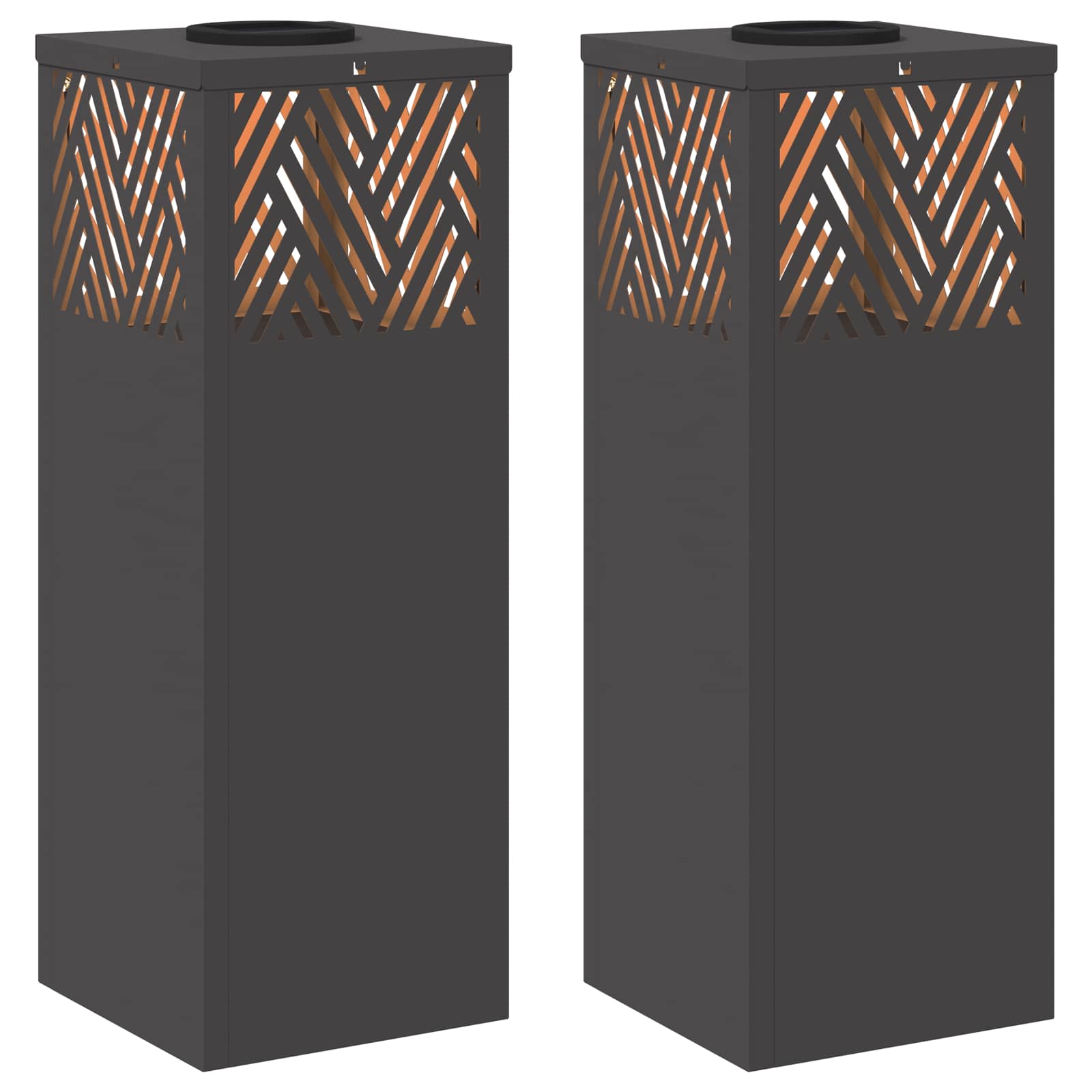 Napelemmel működő led ösvény világítás halszálka 2 pcs fekete