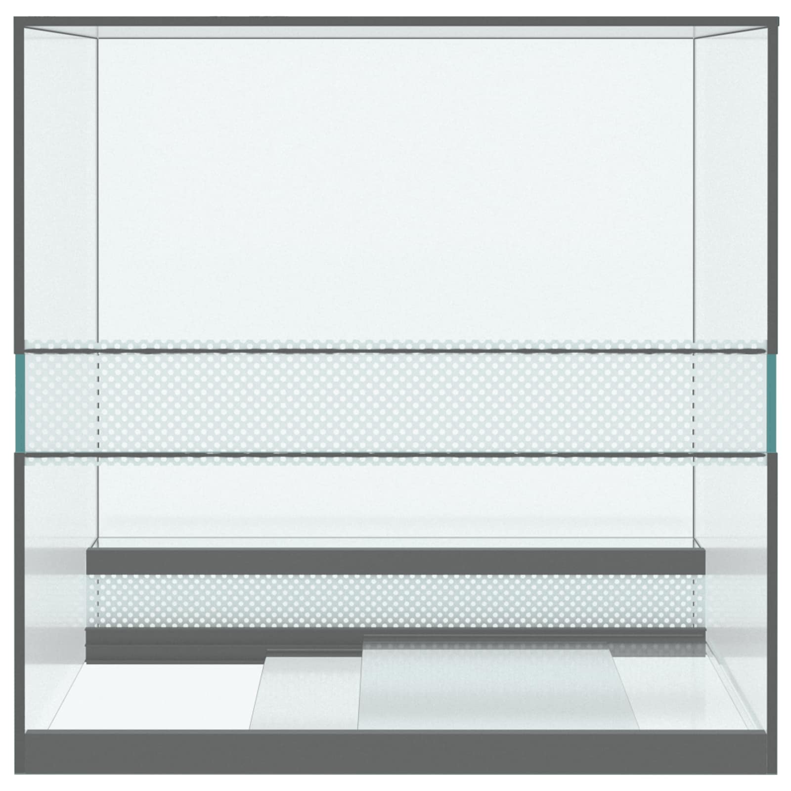 Hüllő és kétéltű élőhelyek tárolóval fehér 30 x 30 x 30 cm üveg