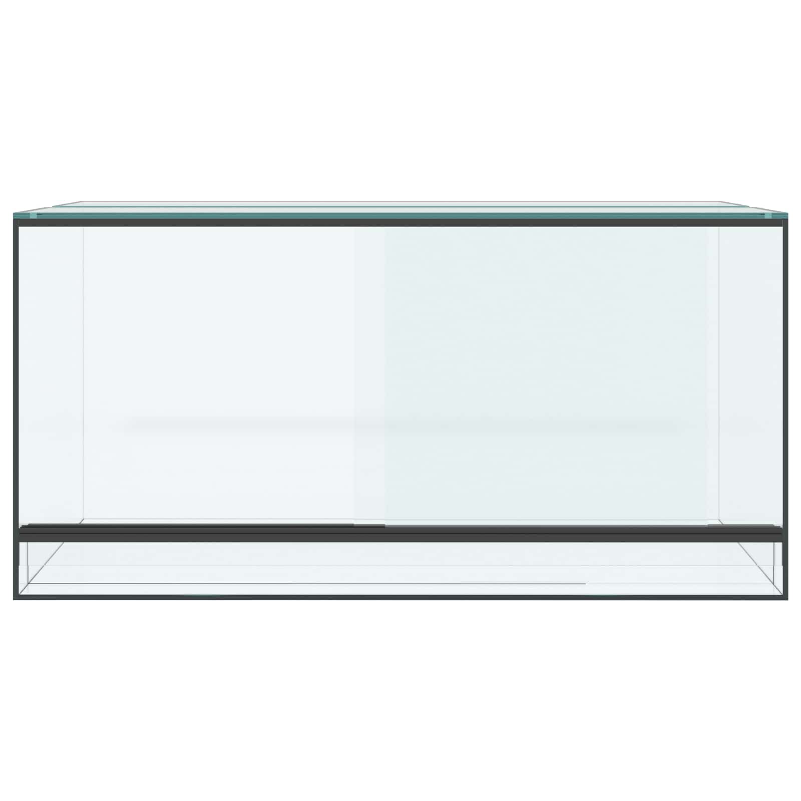 Hüllő és kétéltű élőhelyek tárolóval fehér 80 x 40 x 40 cm üveg