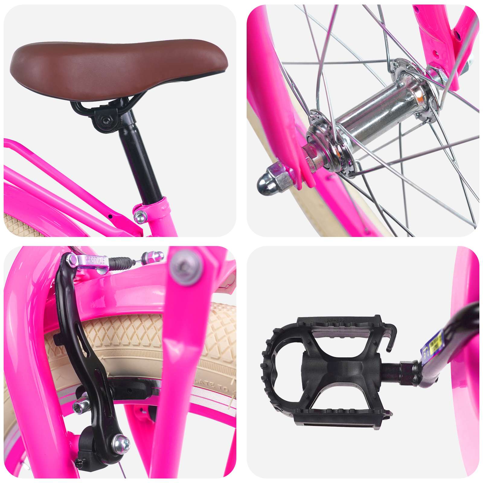 Gyerek bicikli 18 hüvelyk 5-7 éves korig sötét rózsaszín