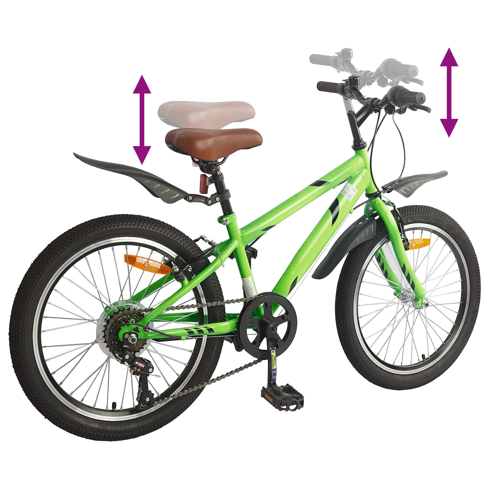 Gyerek bicikli 20 hüvelyk 6-speed 6-11 éves korig ajánlott zöld