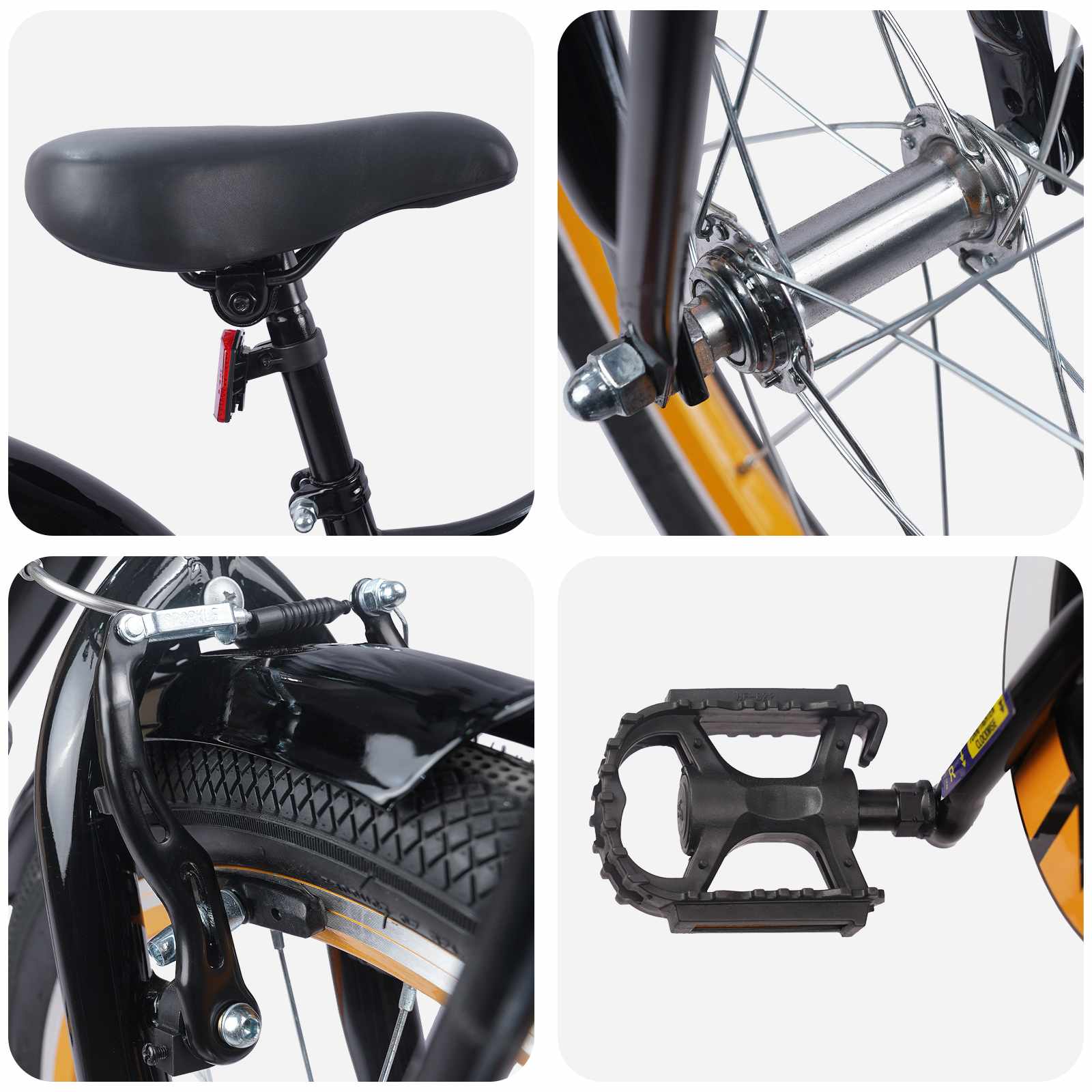 Gyerek bicikli 18 hüvelyk 5-7 éves korig narancs fekete