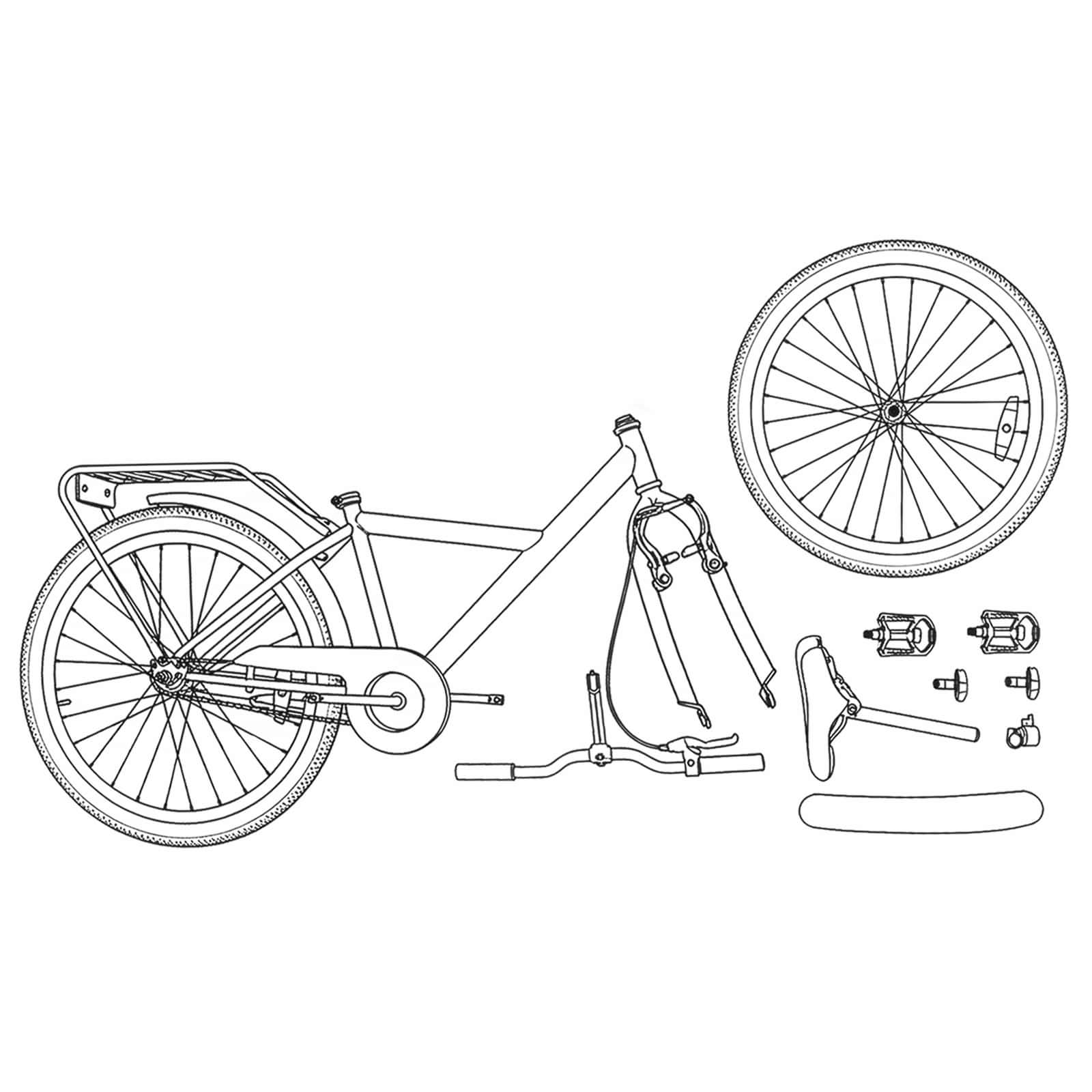 Gyerek bicikli 20 hüvelyk 6-11 éves korig ajánlott fehér