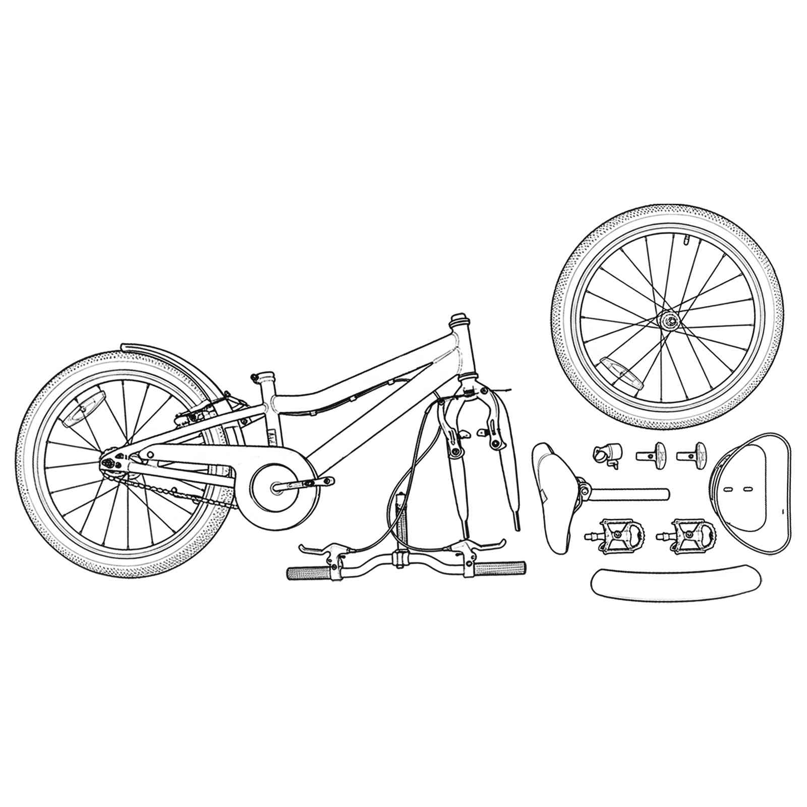 Gyerek bicikli 18 hüvelyk 5-7 éves korig fehér