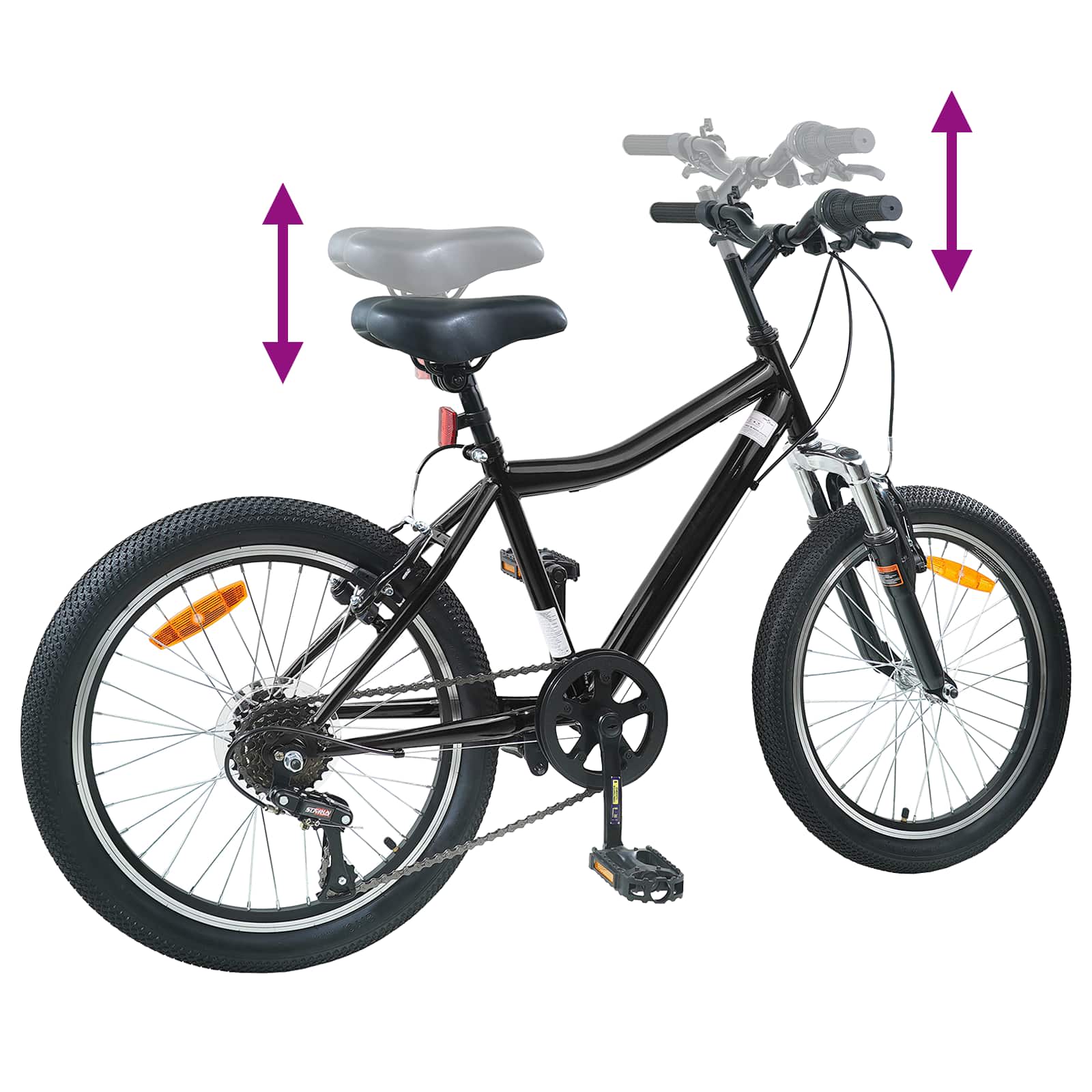 Gyerek bicikli 24 hüvelyk 6-speed 8-12 éves korig fekete