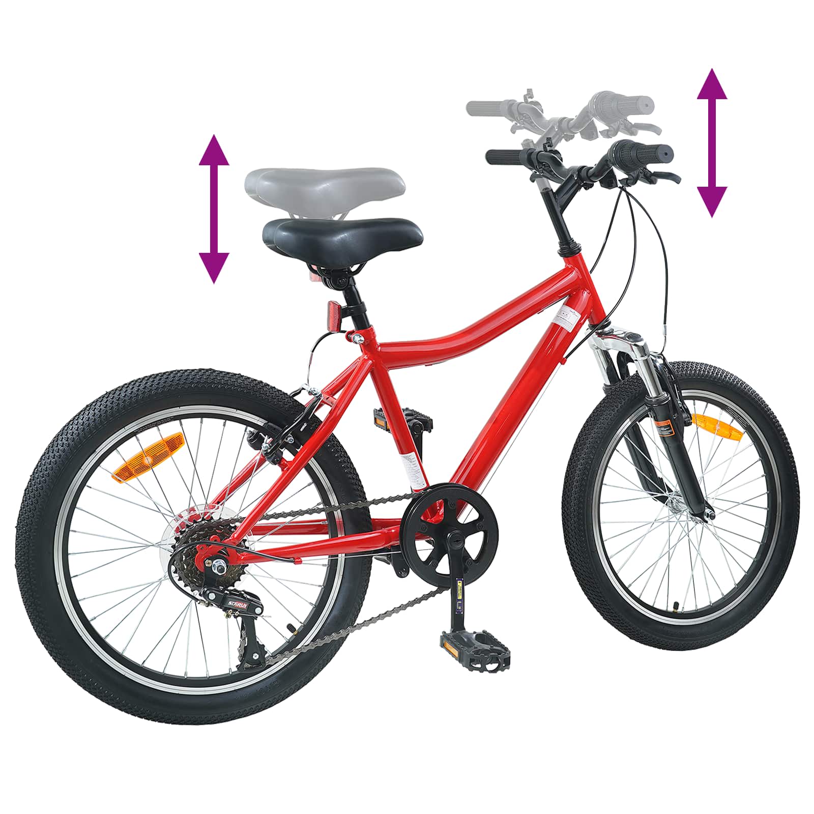 Gyerek bicikli 24 hüvelyk 6-speed 8-12 éves korig piros
