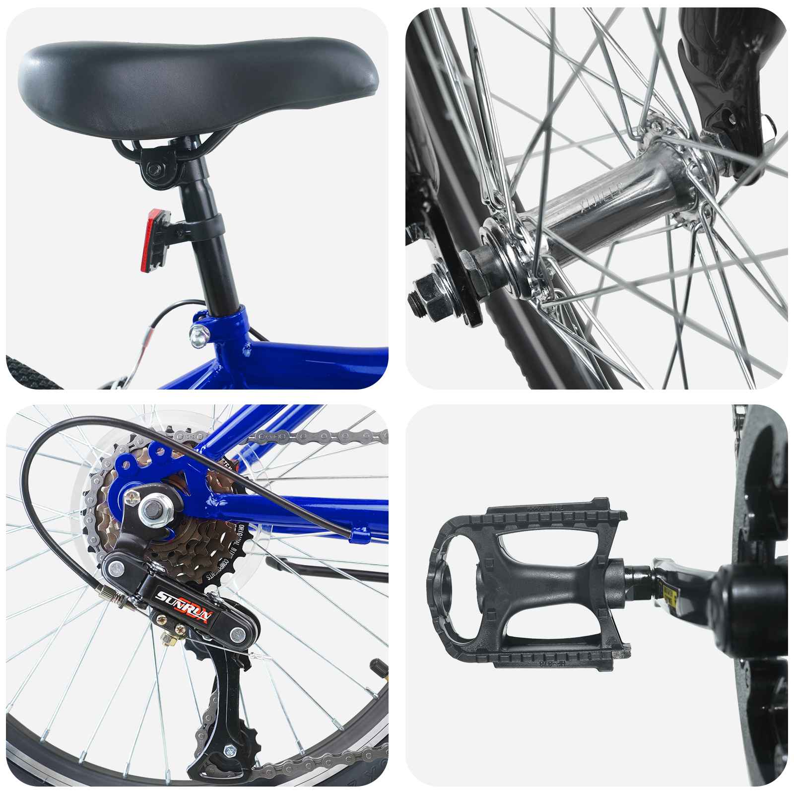 Gyerek bicikli 24 hüvelyk 6-speed 8-12 éves korig sötét kék