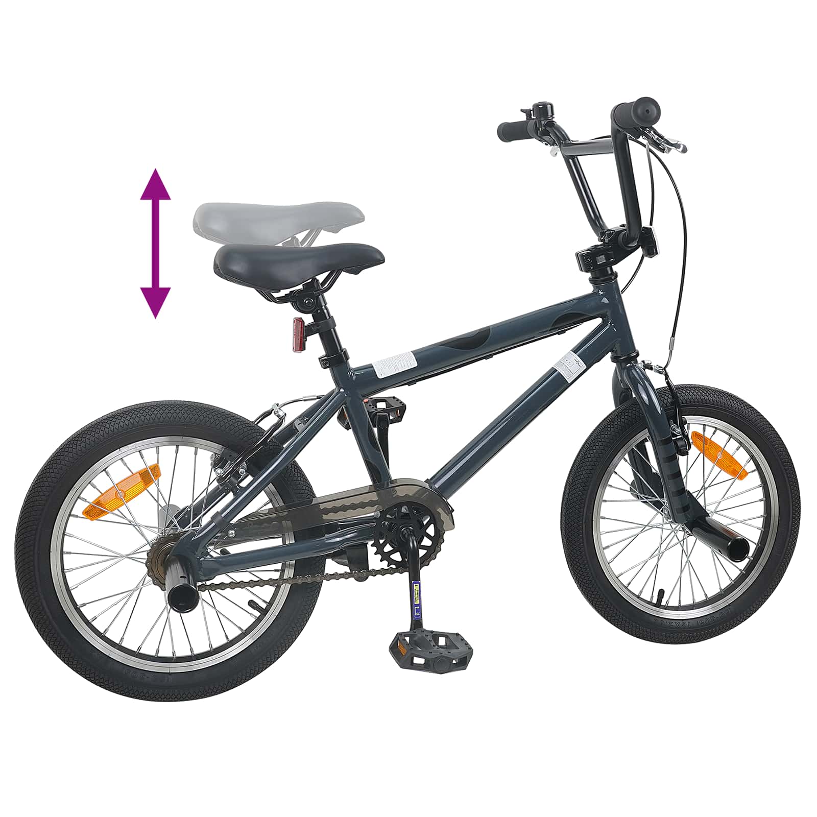 Bmx bicikli 16 hüvelyk 5-8 éves korig való sötétszürke
