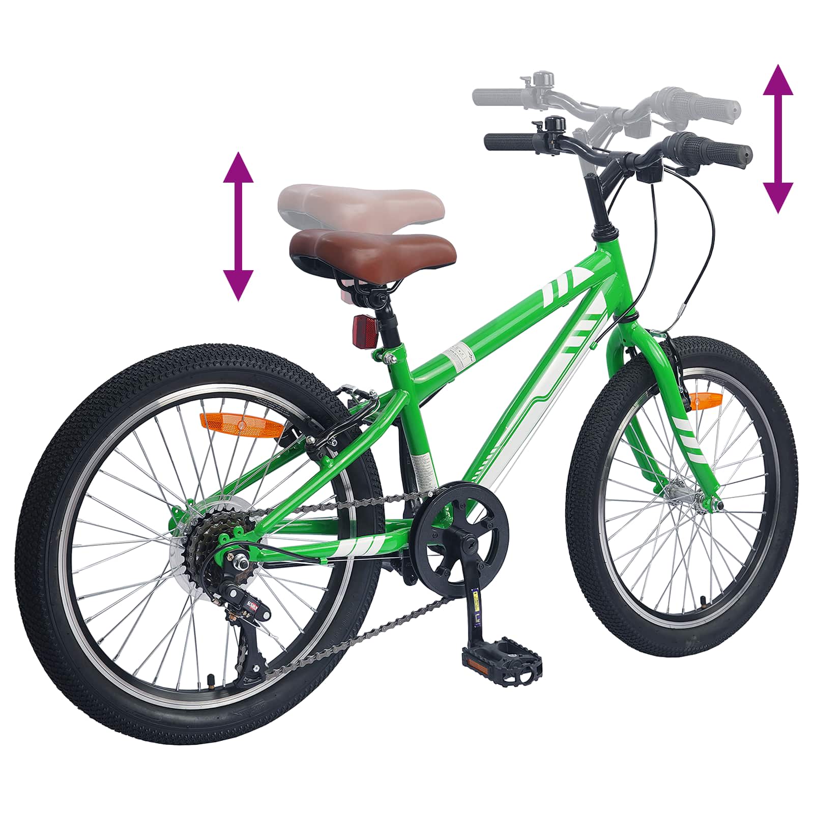 Hegyi bicikli 20 hüvelyk 6-speed 5-8 éves korig ajánlott zöld