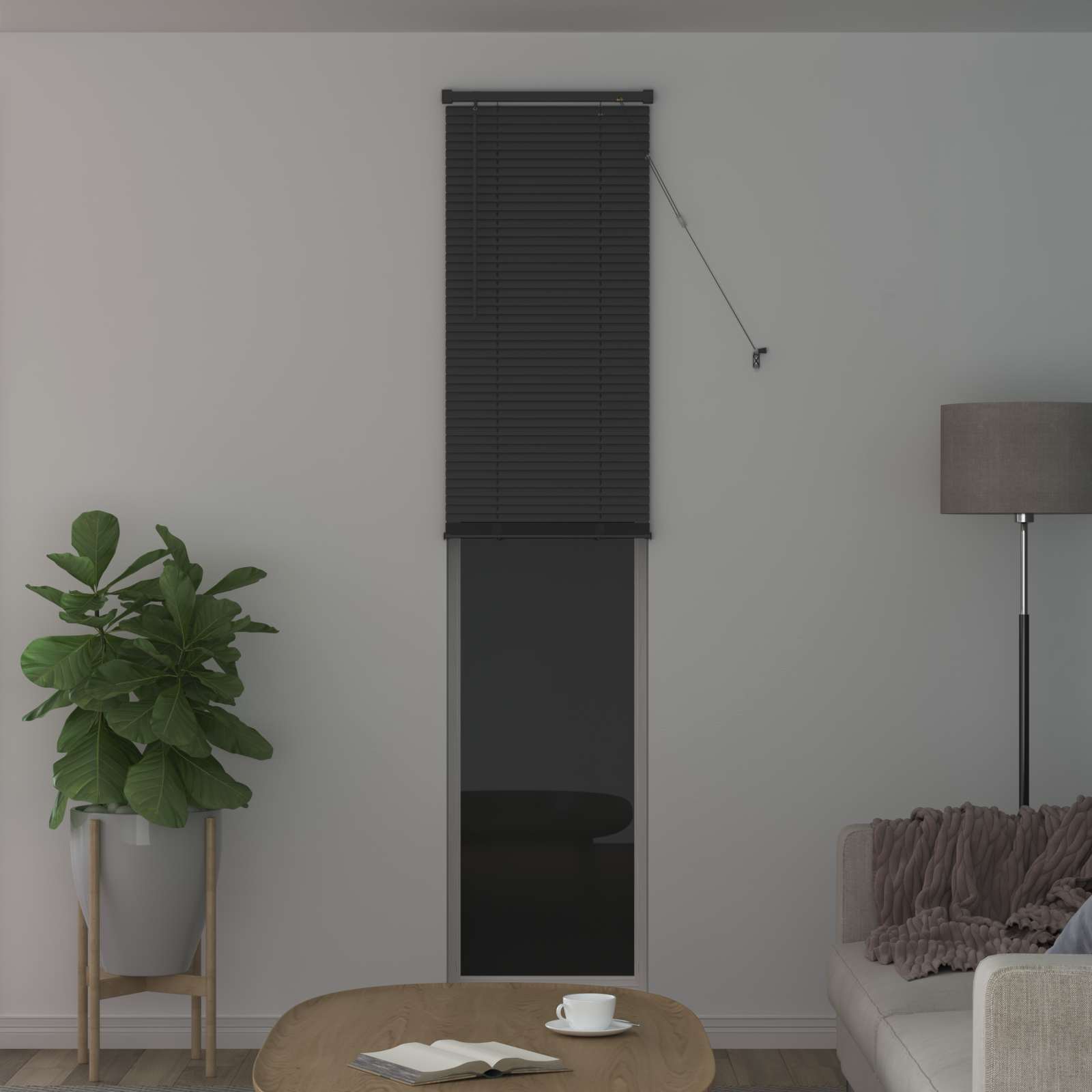 Zsaluzia állítható ezüst szürke 213 x 50 cm pvc