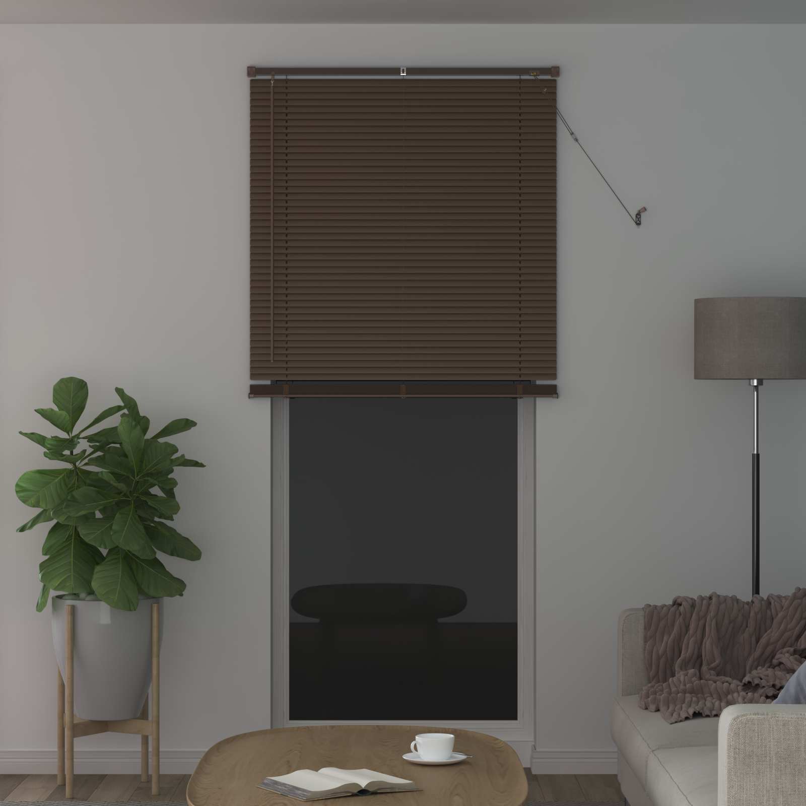 Zsaluzia sötét barna mintával 213 x 100 cm 25 mm pvc