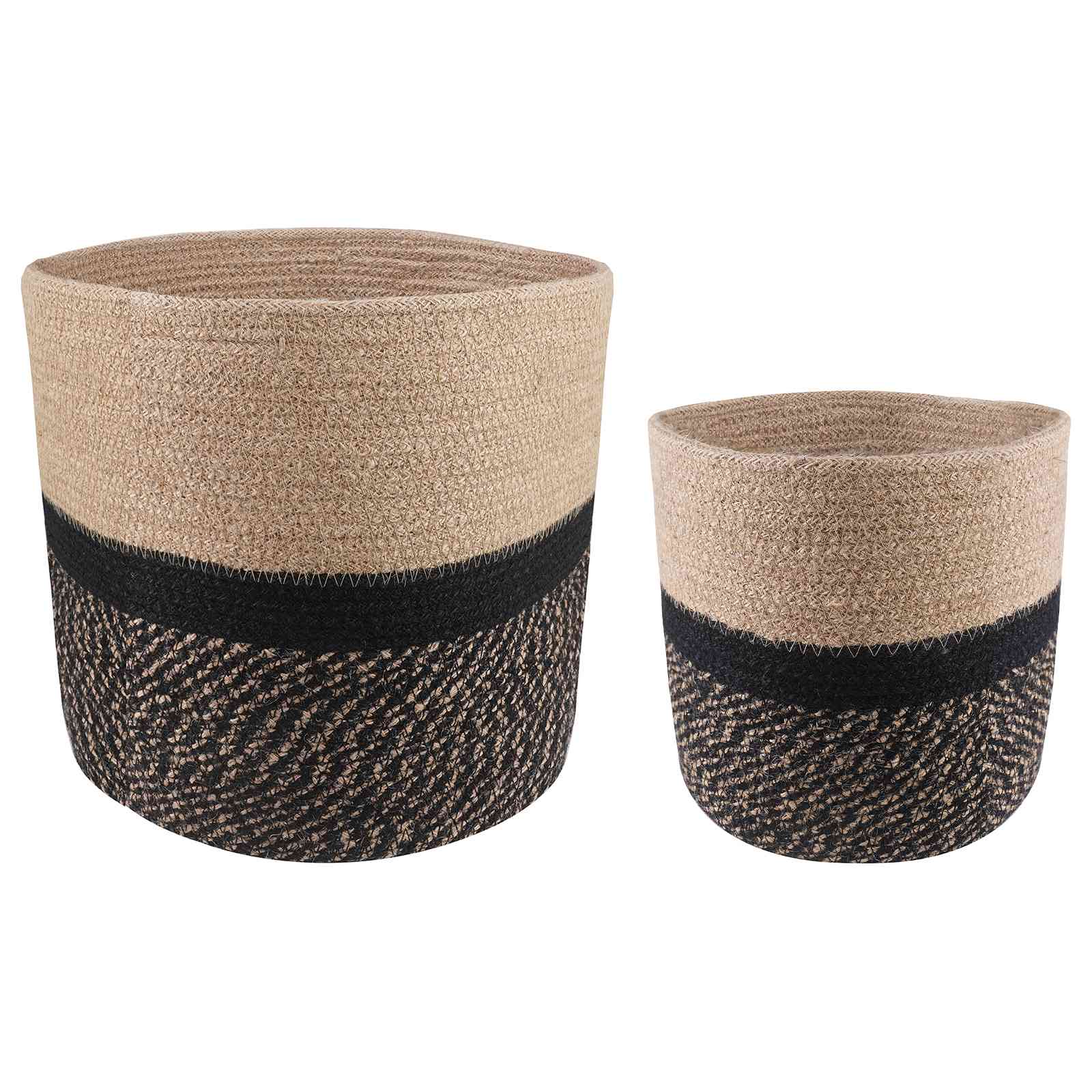 Növényi cserép készlet 2 pcs természetes és fekete ø 28 x 28 cm