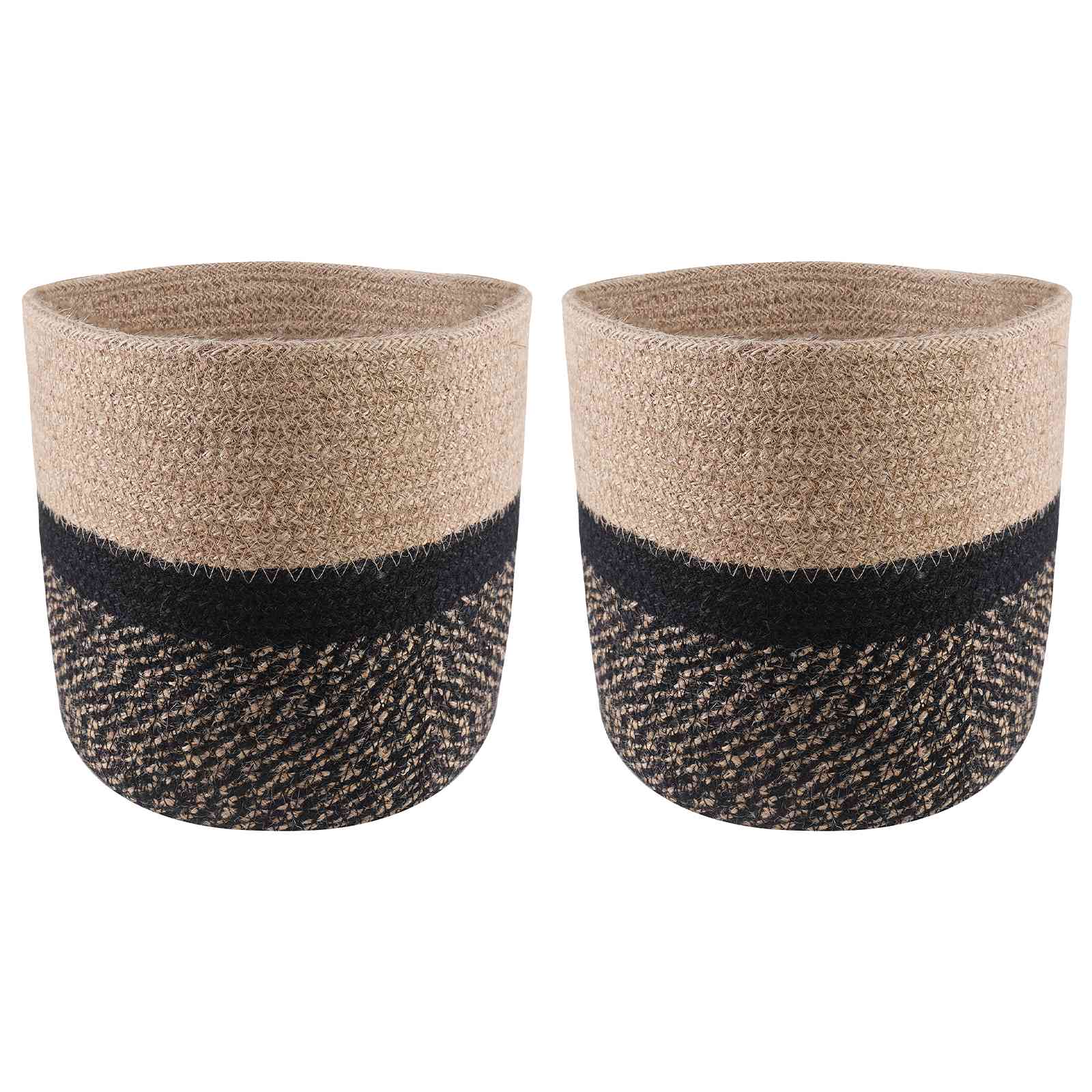 Növényi cserép készlet 2 pcs természetes és fekete ø 21 x 21 cm