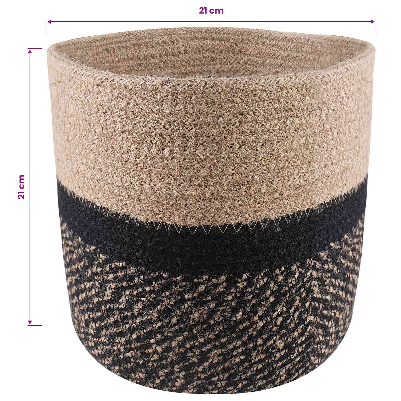 Növényi cserép készlet 2 pcs természetes és fekete ø 21 x 21 cm