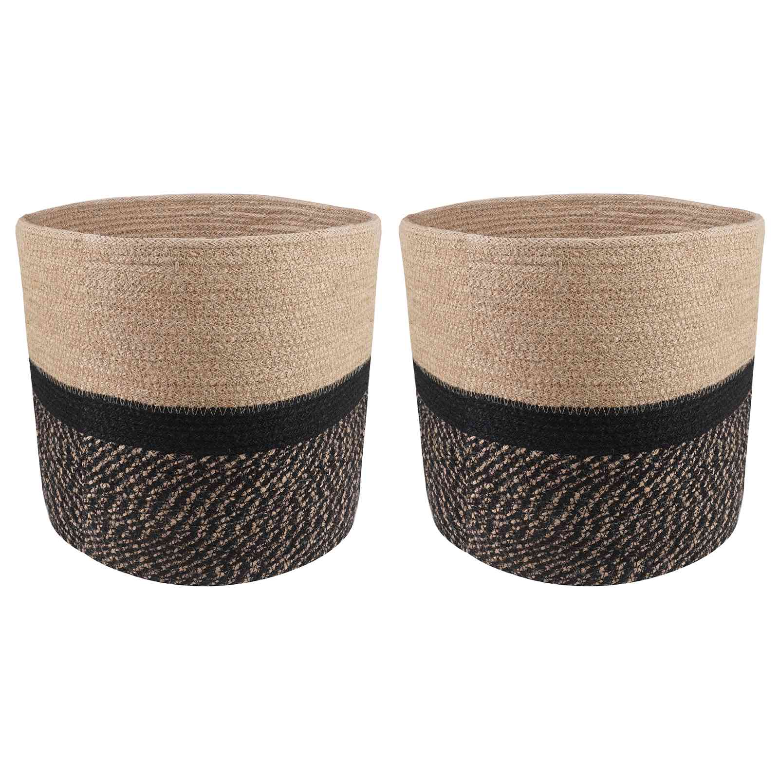 Növényi cserép készlet 2 pcs természetes és fekete ø 28 x 28 cm