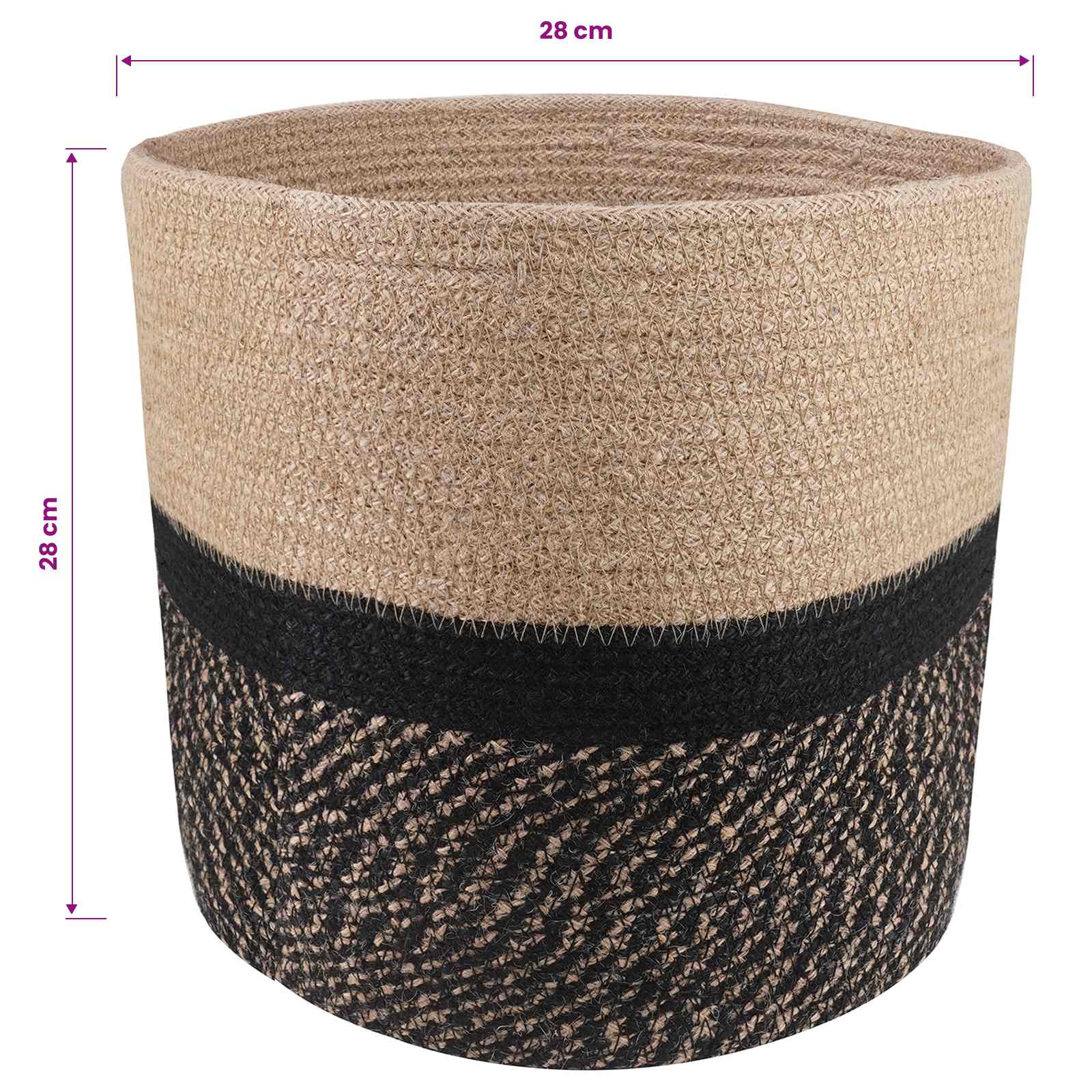 Növényi cserép készlet 2 pcs természetes és fekete ø 28 x 28 cm