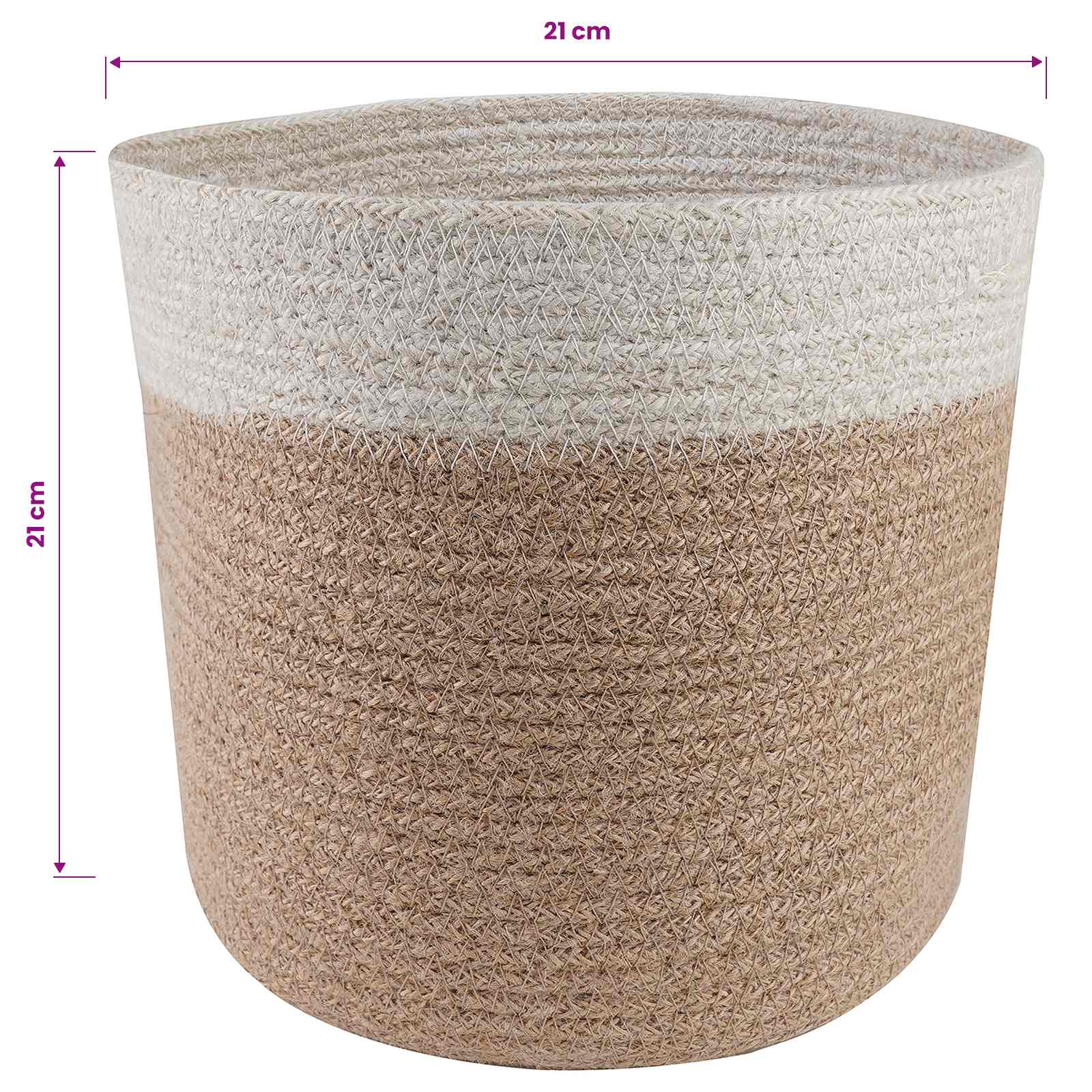 Növényi cserép készlet 2 pcs természetes és fehér ø 21 x 21 cm