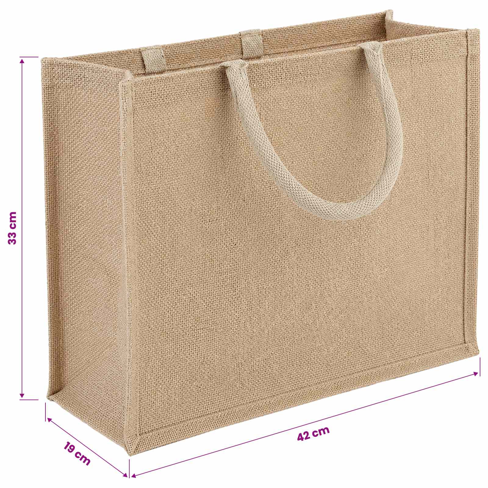 Juta táskák 5 természetes 42 x 33 x 19 cm 100% tossa juta