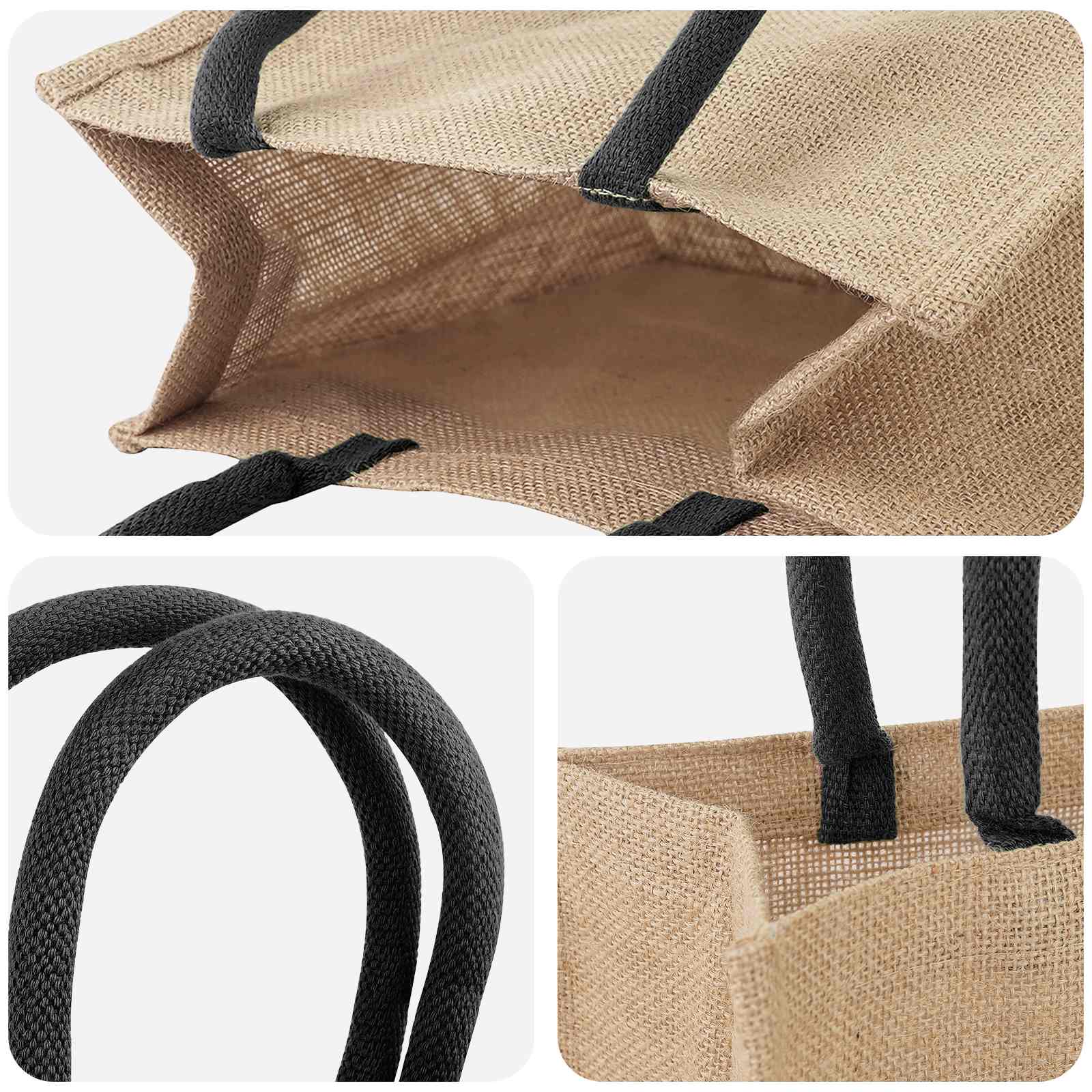 Juta táskák 5 pcs természetes és fekete 26 x 22 x 14 cm