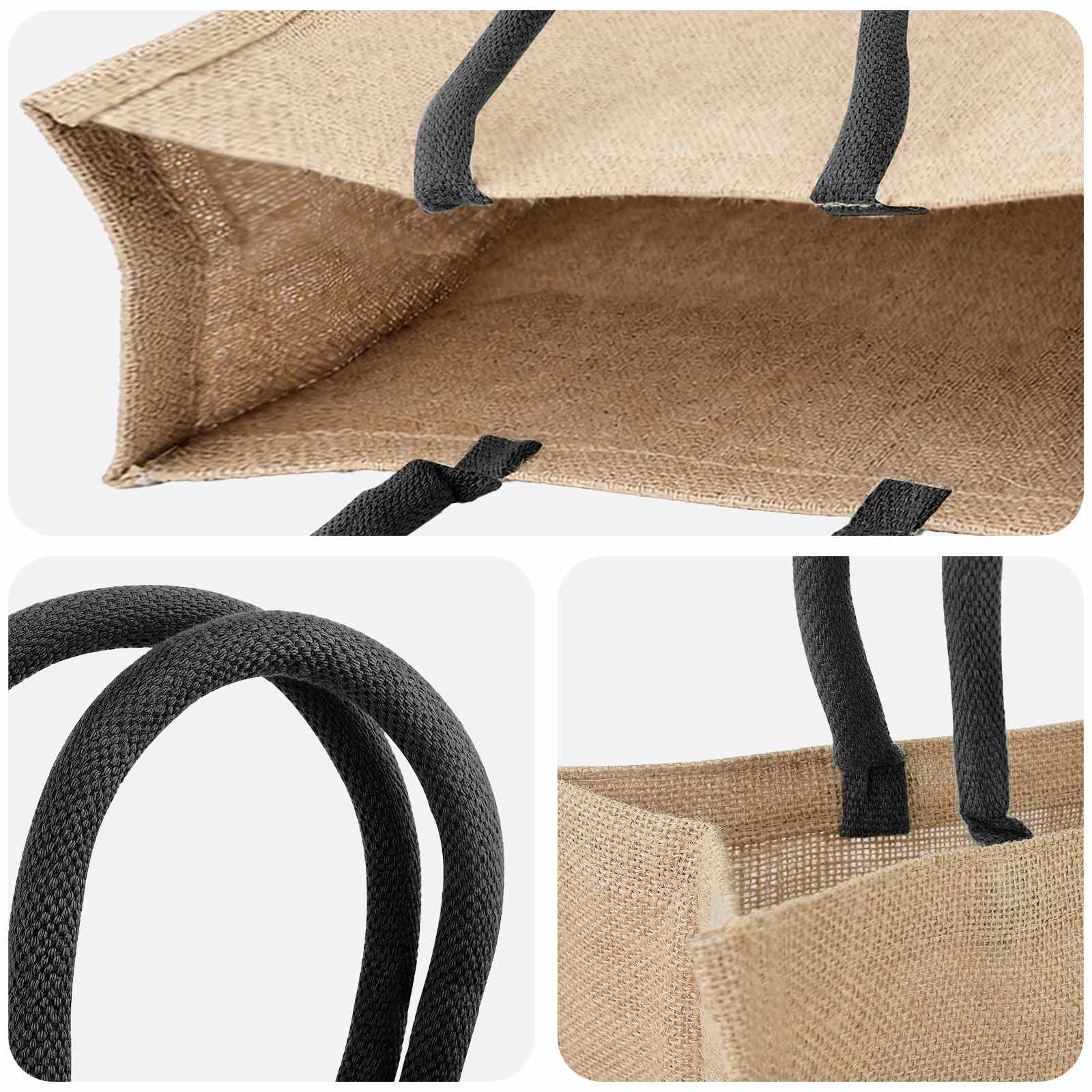 Juta táskák 5 pcs természetes és fekete 42 x 33 x 19 cm