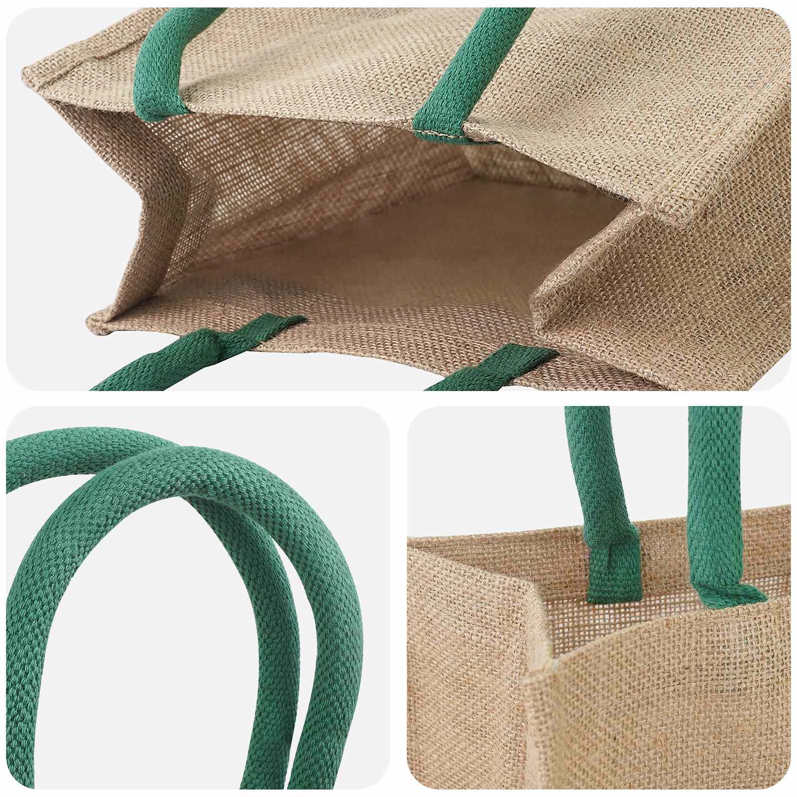 Juta táskák 5 pcs természetes és zöld 26 x 22 x 14 cm