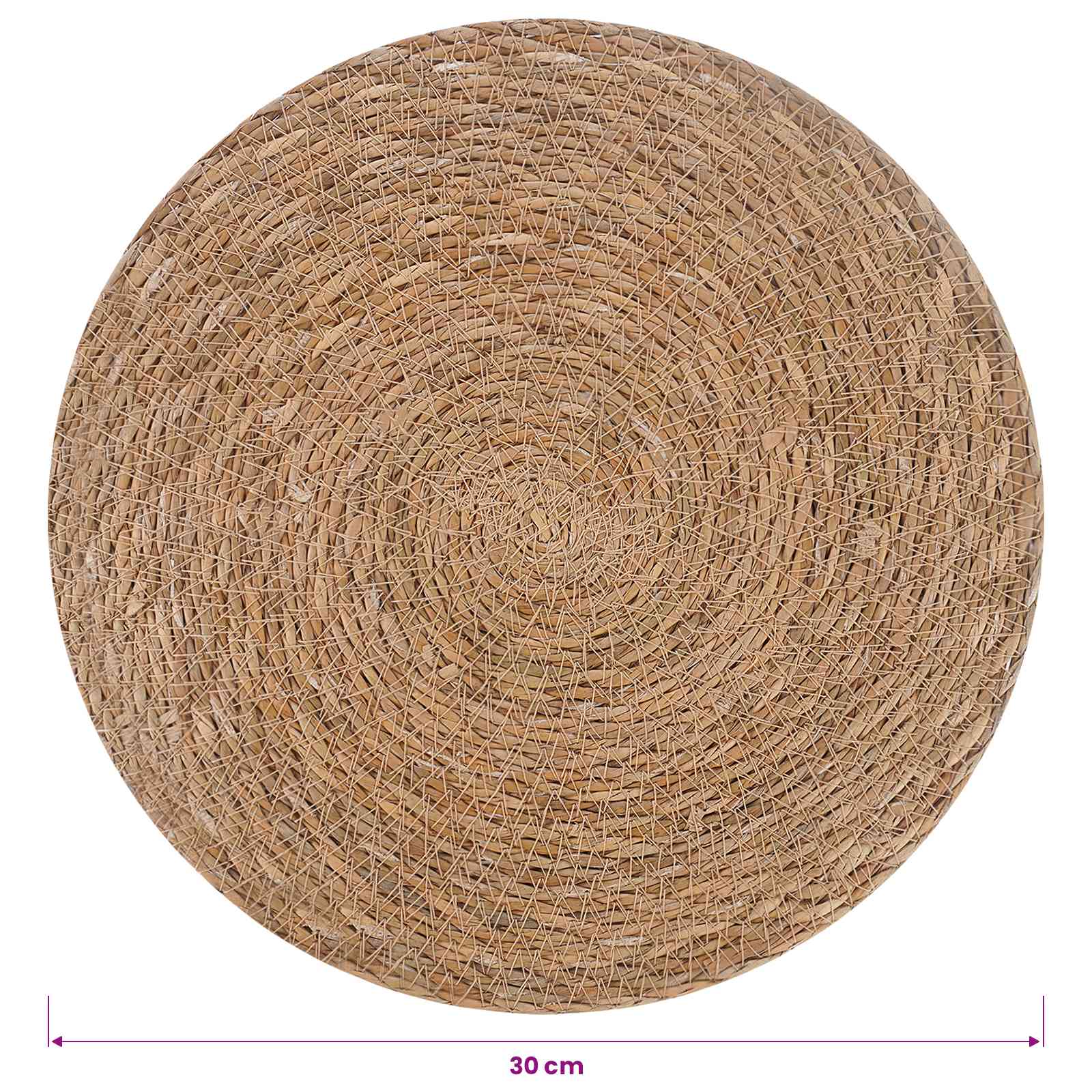 Tengeri fű terítők 6 pcs természetes ø 30 cm 100% tengeri fű