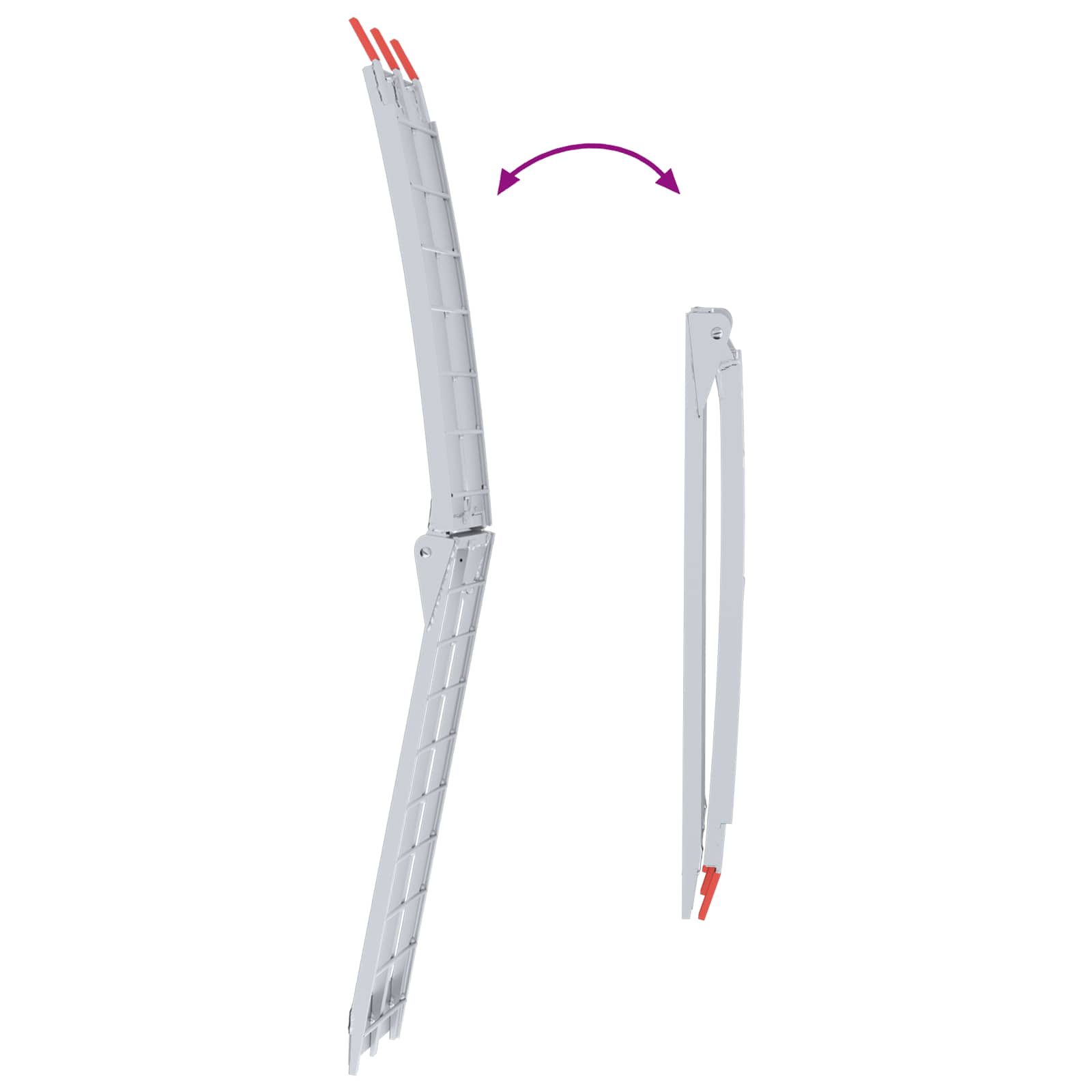 Rakodó rámpa ezüst 178 x 29 x 14 cm alumínium