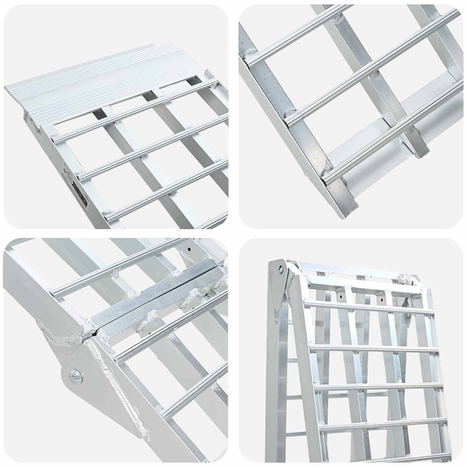 Rakodó rámpa ezüst 230 x 44 x 13 cm alumínium