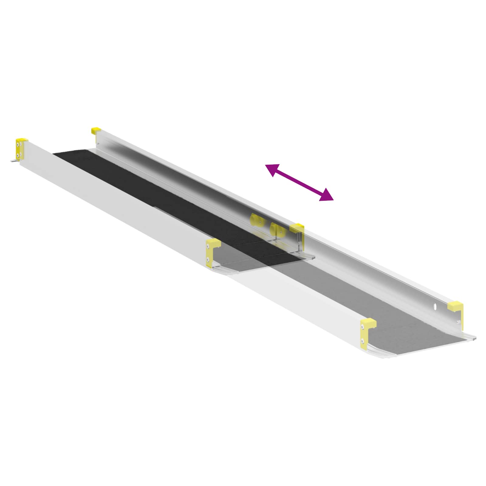 Kerekesszék rámpa 2 pcs fekete 152 x 19 x 5,5 cm alumínium