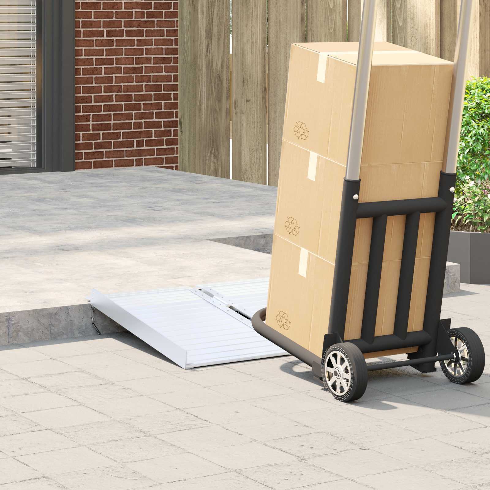 Kerekesszék rámpa ezüst 62 x 73 x 5 cm alumínium