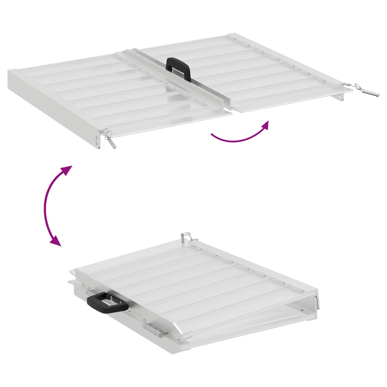 Kerekesszék rámpa ezüst 62 x 73 x 5 cm alumínium
