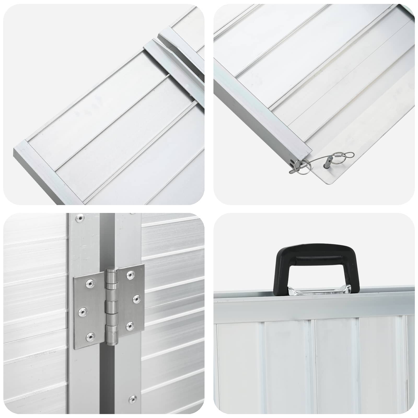 Kerekesszék rámpa ezüst 152 x 73 x 11 cm alumínium