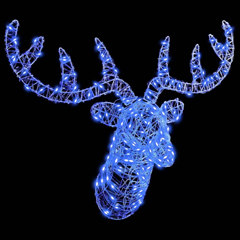 Rénszarvas fej 140 led-del kék 68 x 36,5 x 62,5 cm akril