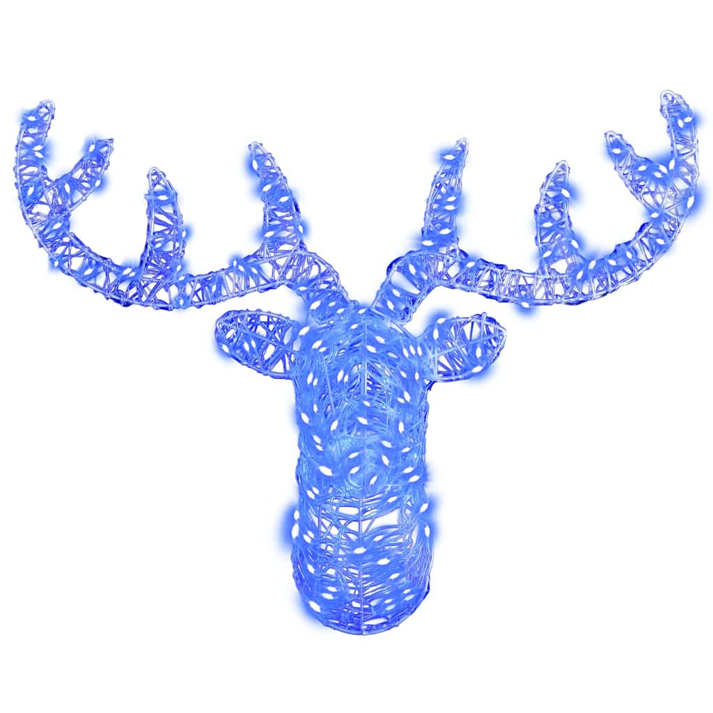 Rénszarvas fej 140 led-del kék 68 x 36,5 x 62,5 cm akril