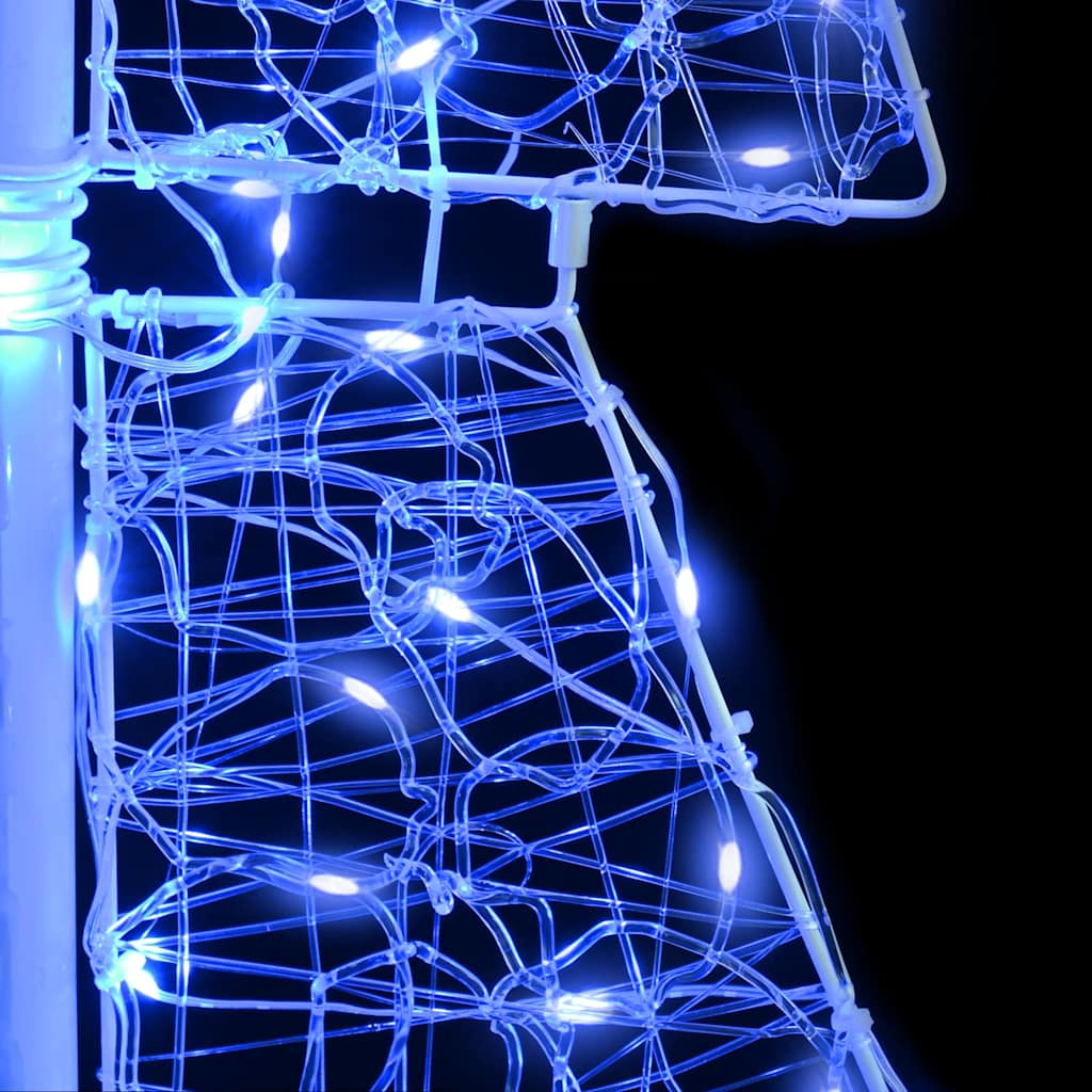 Karácsonyfa 160 led-del kék 150 cm akril