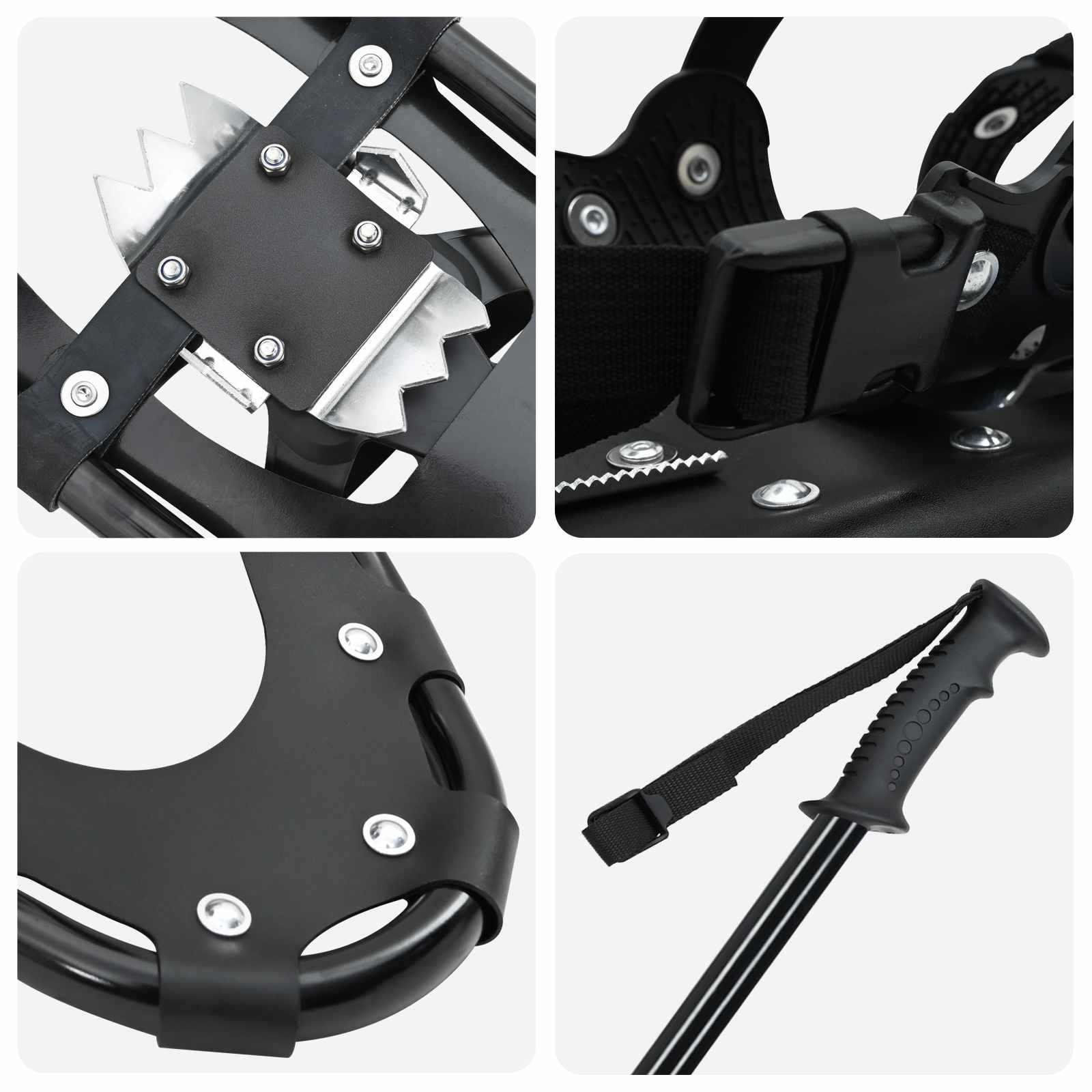 3 az 1-ben hólánc túrabotokkal fekete 21 hüvelyk