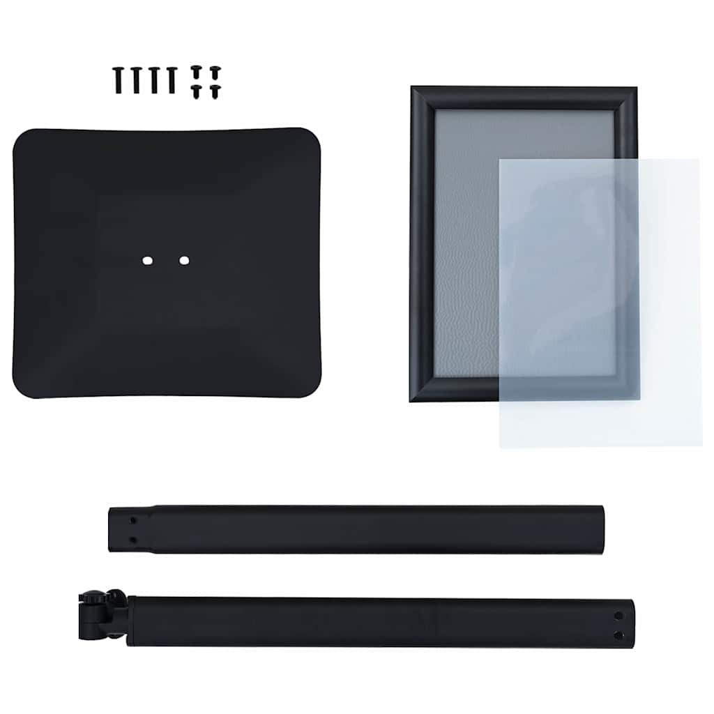 Pedestal poszter állvány fekete a4 alumínium és pvc