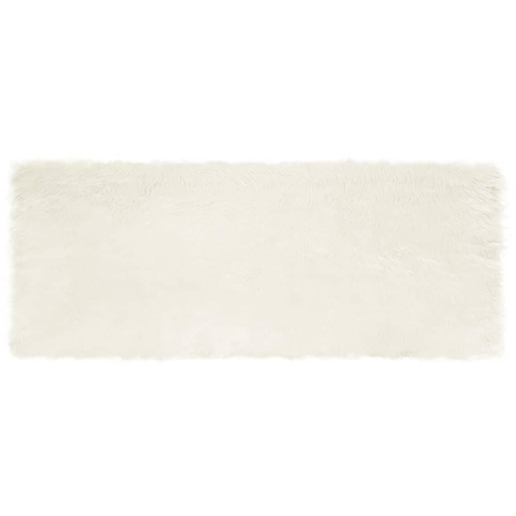 Műbárány szőnyeg fehér 80 x 200 cm poliészter