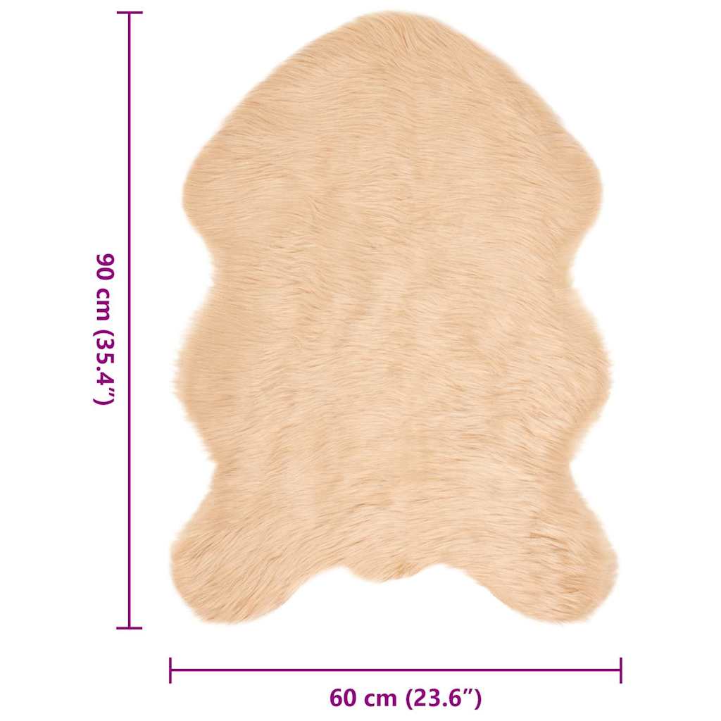 Műbárány szőnyeg bézs 60 x 90 cm poliészter