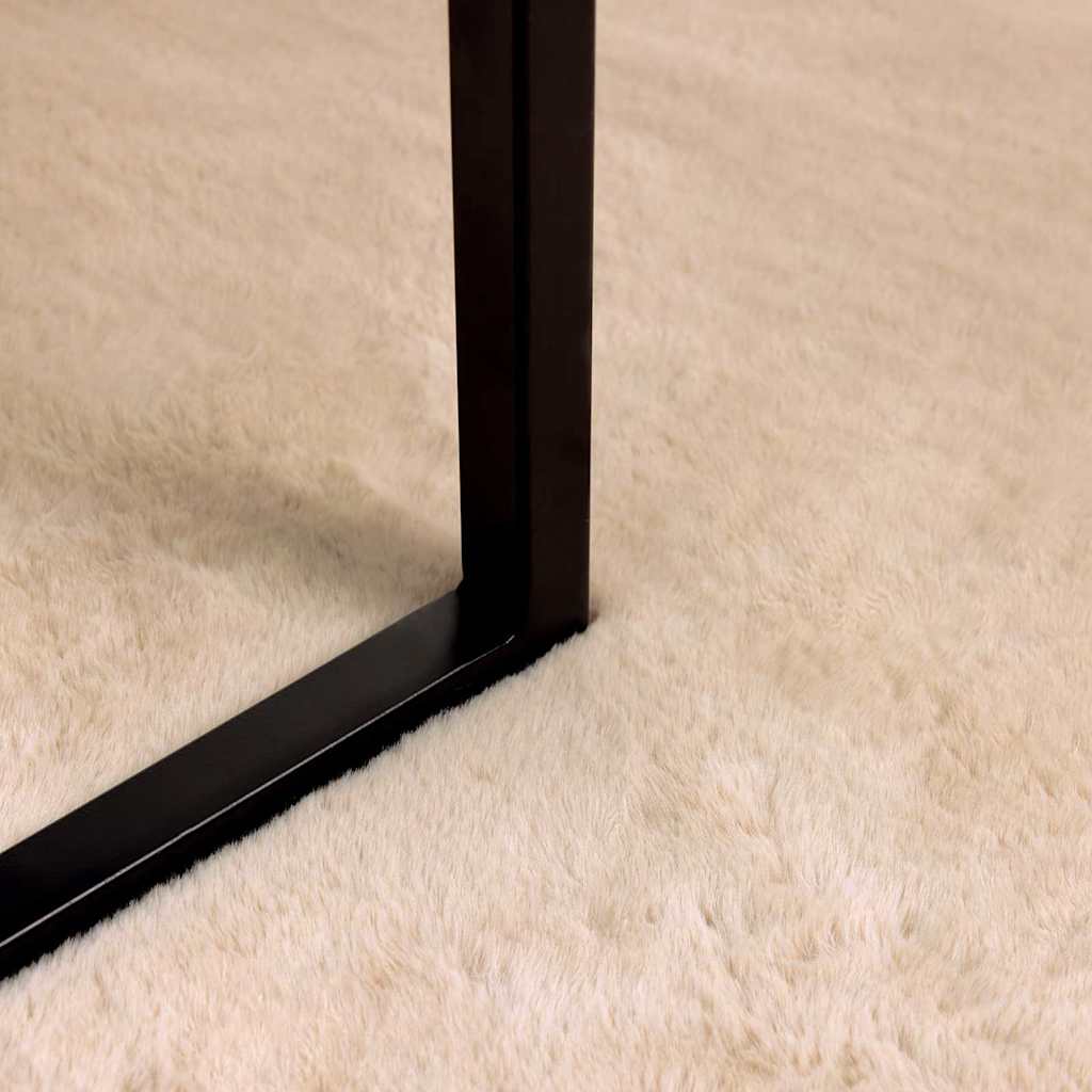 Mű nyúl szőr szőnyeg bézs 80 x 200 cm poliészter