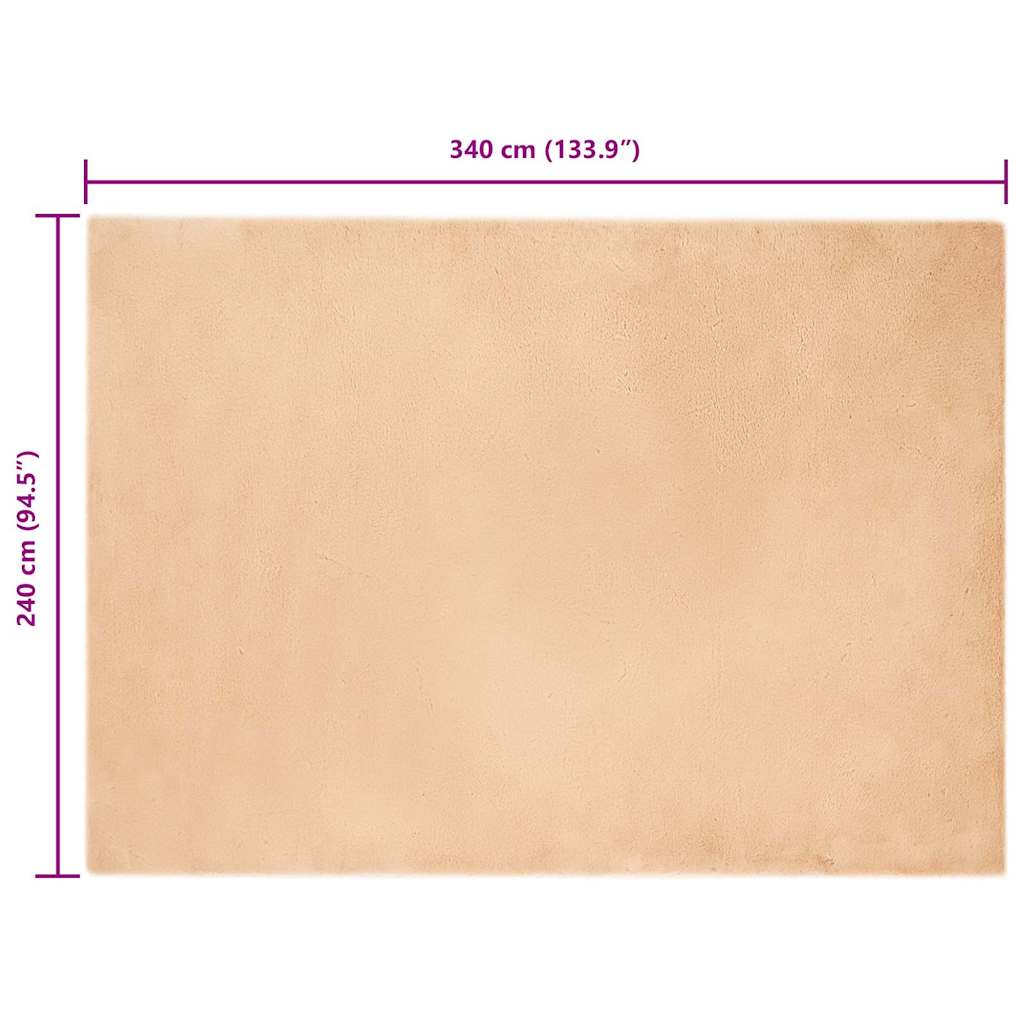 Mű nyúl szőr szőnyeg tópszínű 240 x 340 cm poliészter