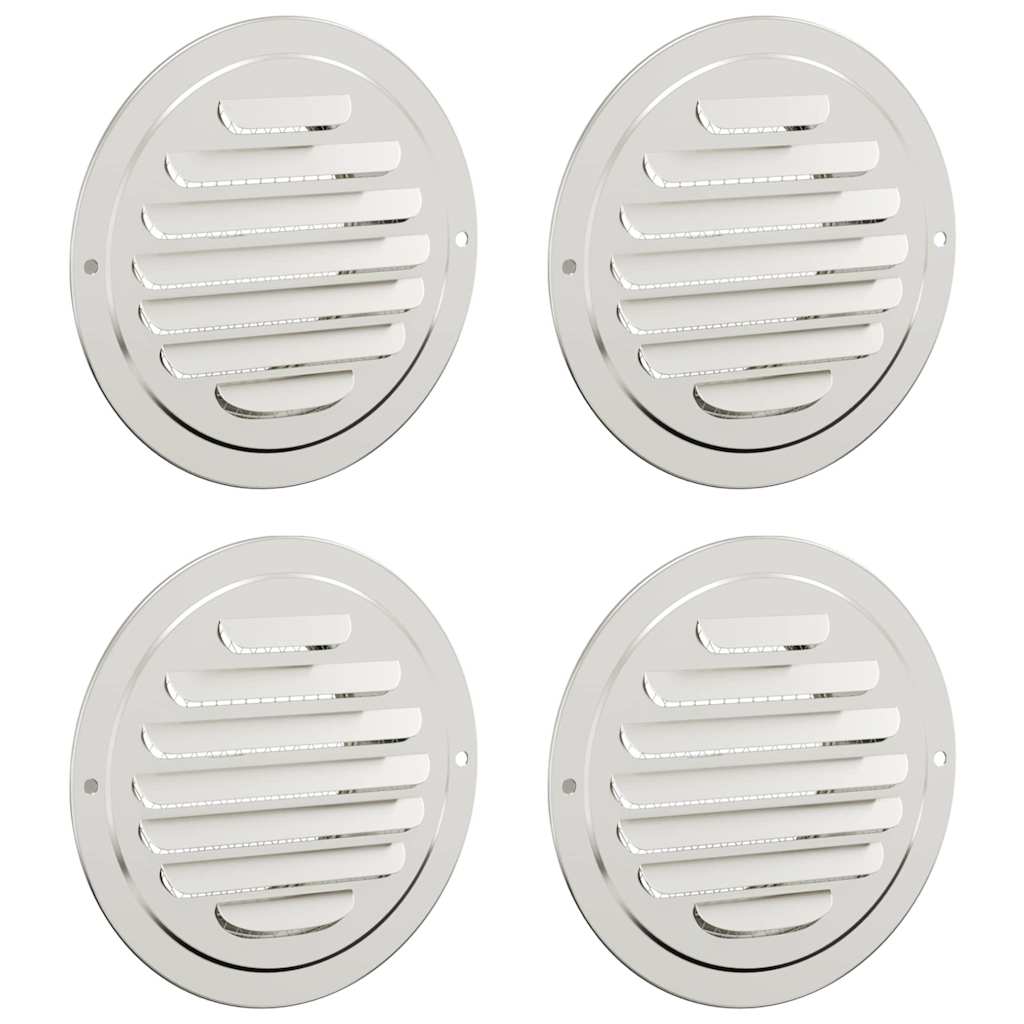 Levegő szellőzőfedél 4 pcs ezüst 100 mm rozsdamentes acél