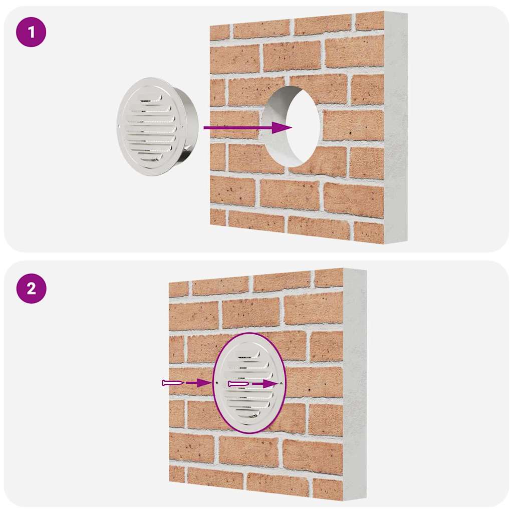 Levegő szellőzőfedél 4 pcs ezüst 125 mm rozsdamentes acél