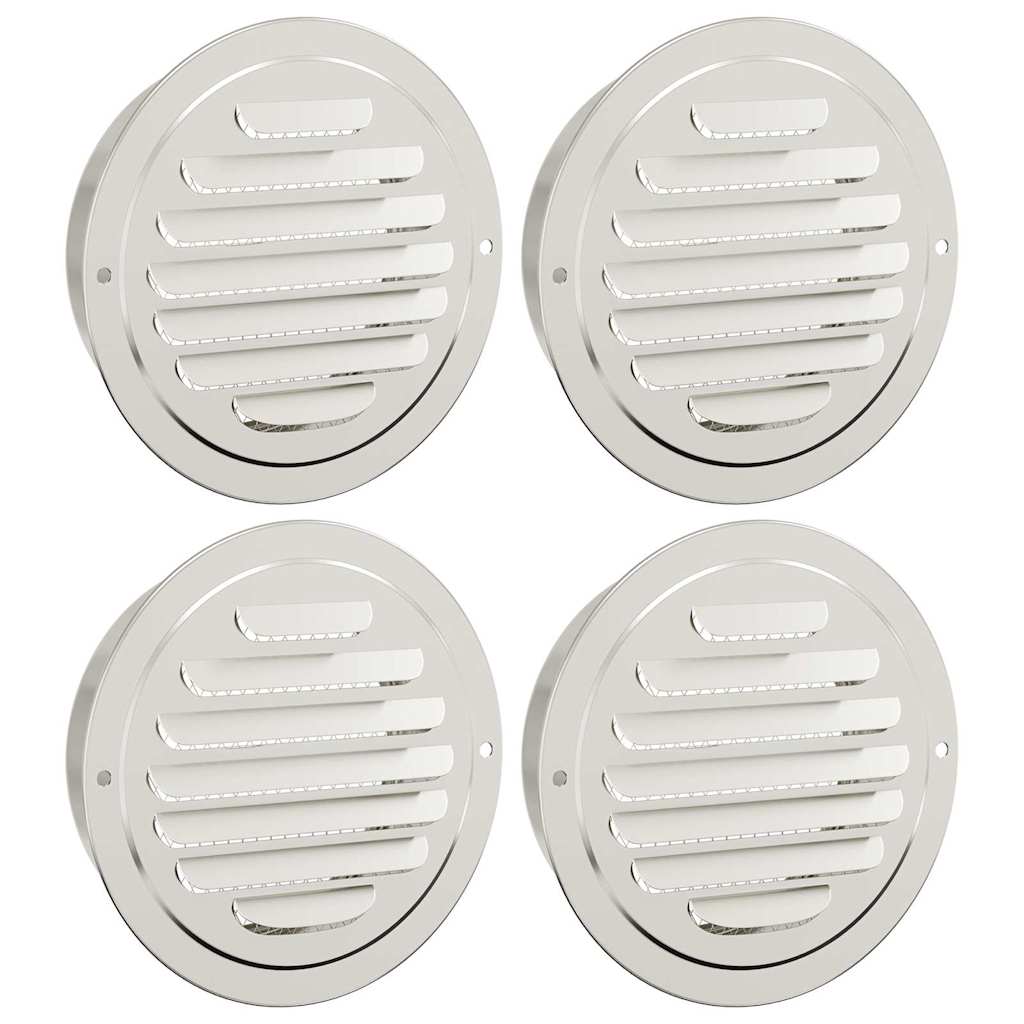 Levegő szellőzőfedél 4 pcs ezüst 125 mm rozsdamentes acél