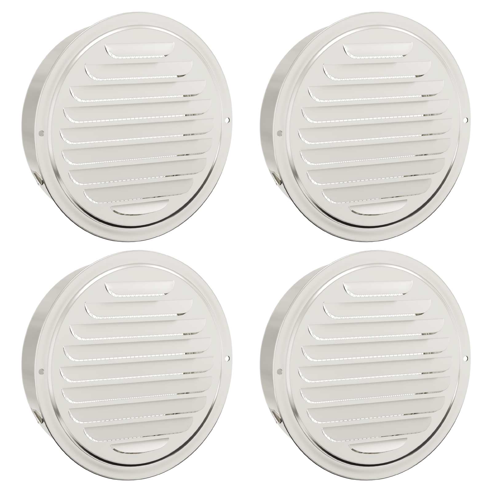 Levegő szellőzőfedél 4 pcs ezüst 150 mm rozsdamentes acél