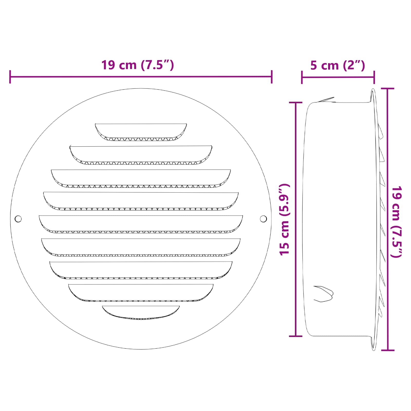 Levegő szellőzőfedél 4 pcs ezüst 150 mm rozsdamentes acél