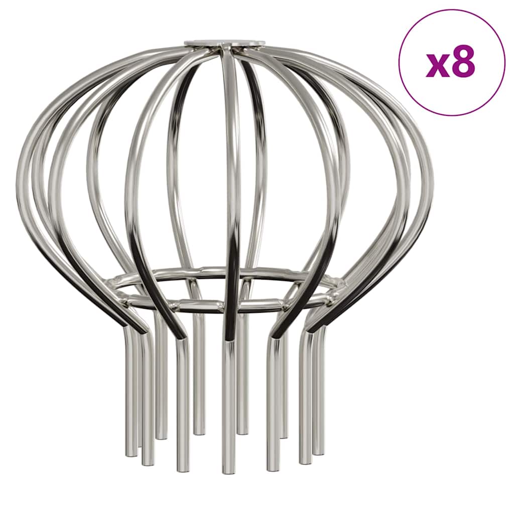 Cseppentő levélvédő 8 pcs ezüst 75 mm rozsdamentes acél